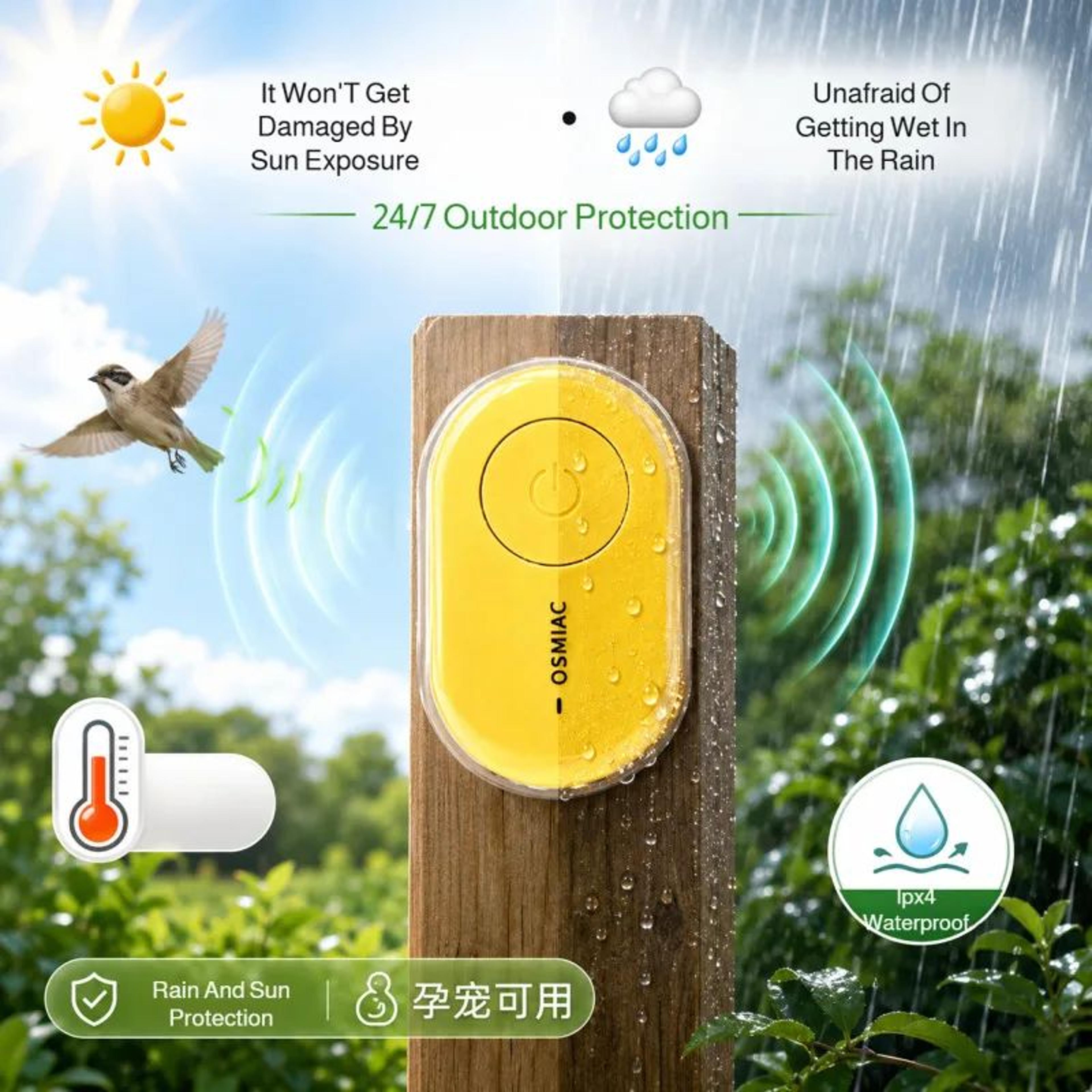 ultrasonic outdoor pest repeller for garden and yard