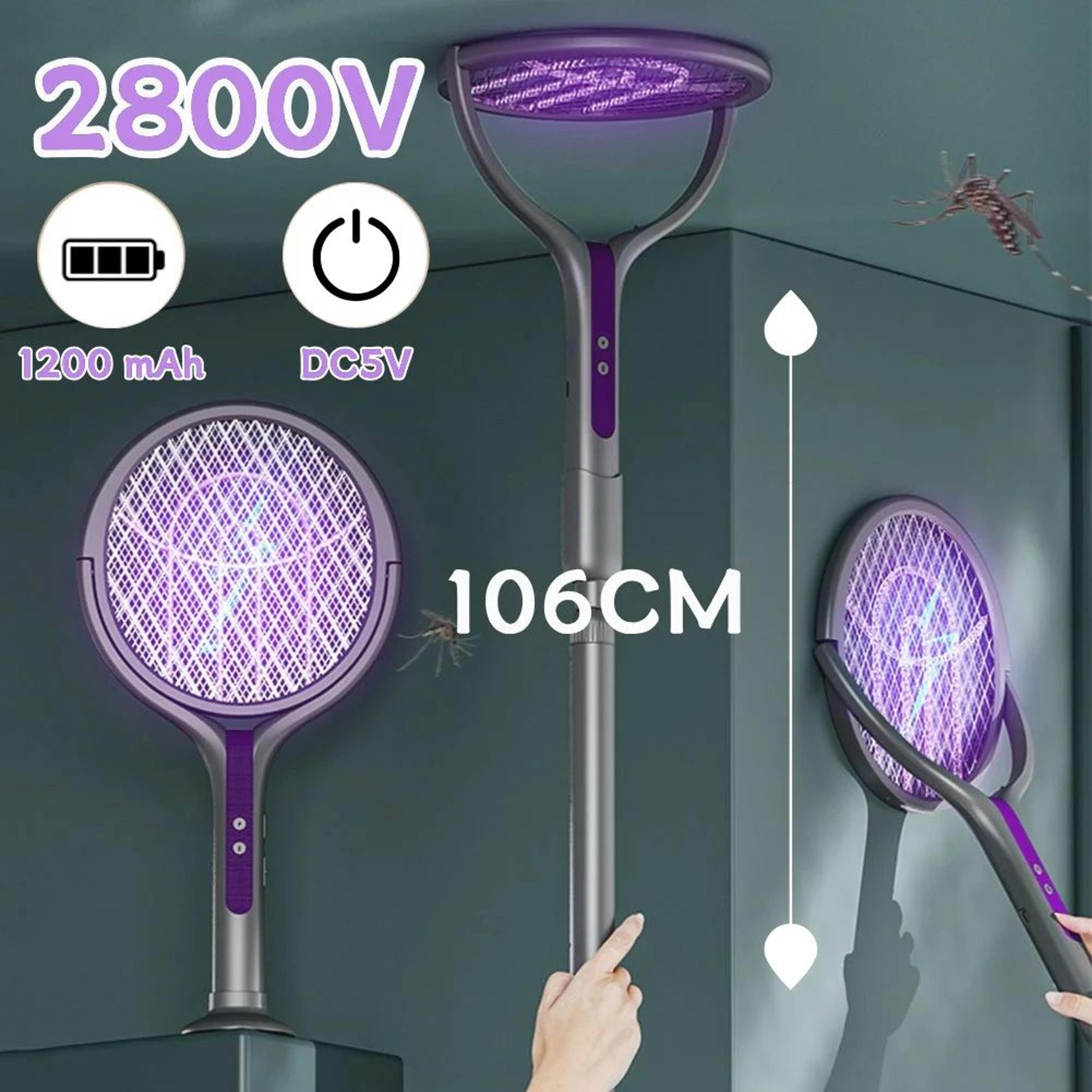 2800v rotating electric fly swatter rechargeable mosquito trap