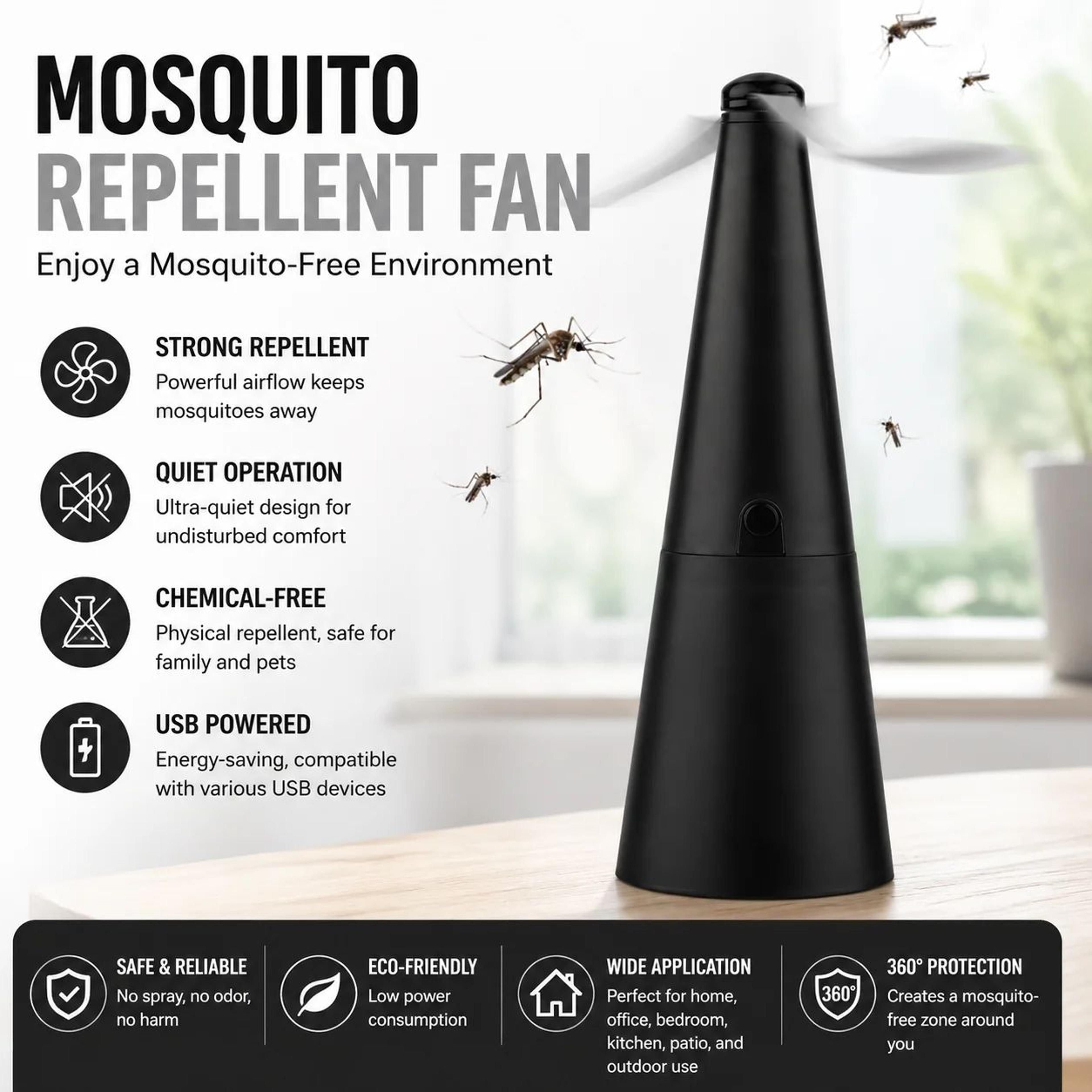 holographic fly repellent fan tabletop food protector