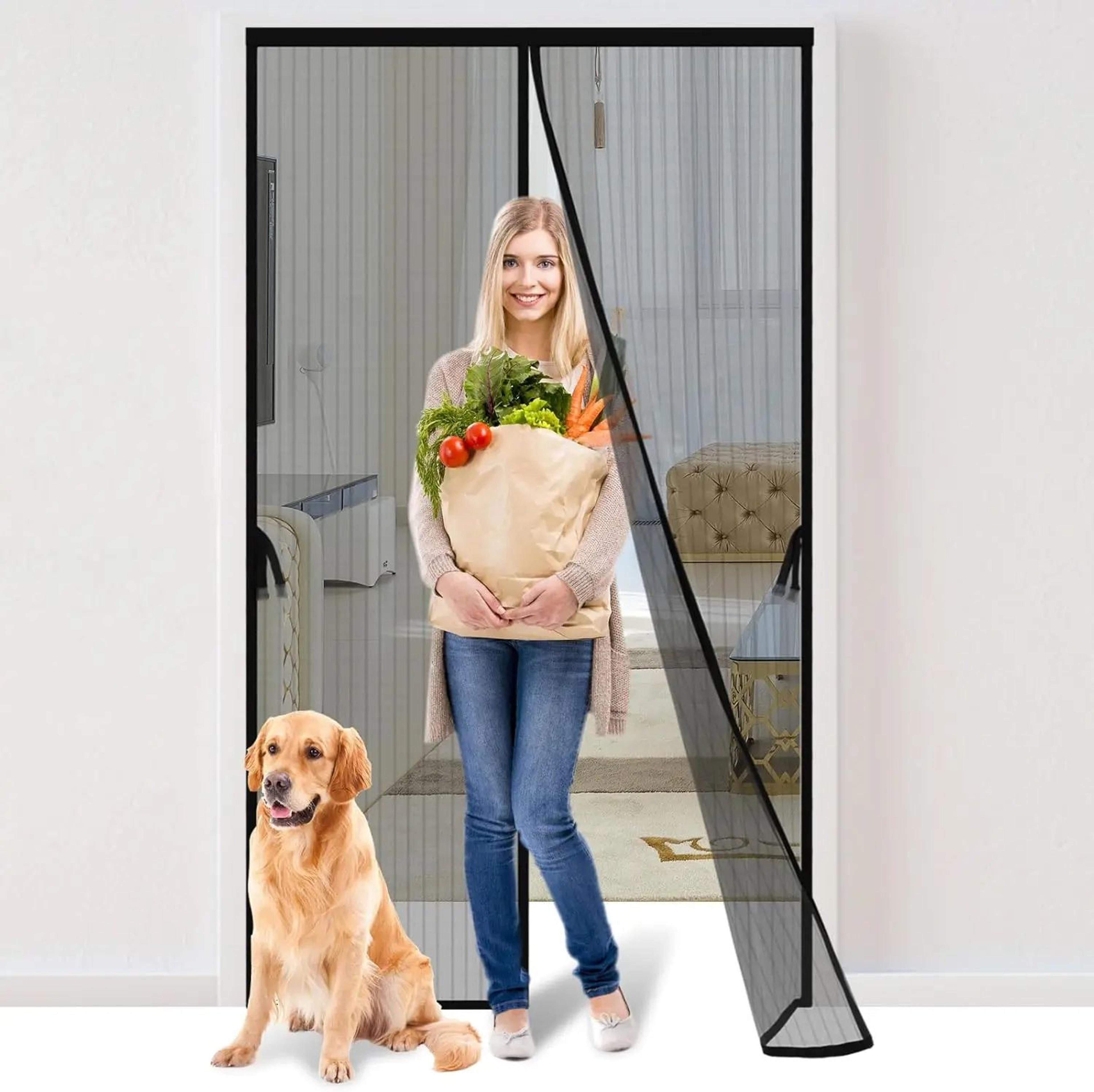 hands free magnetic screen door mesh curtain
