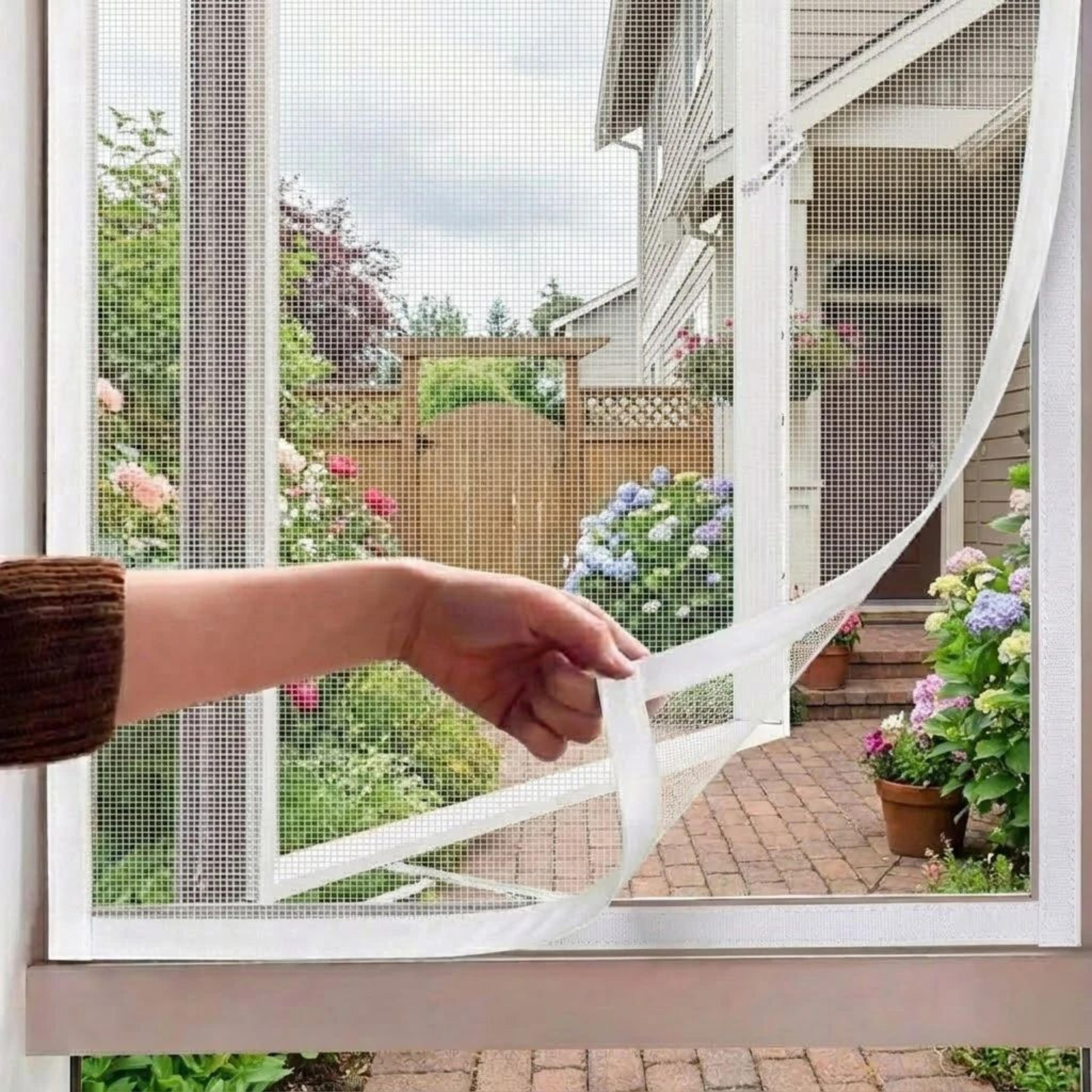 white self adhesive mosquito window screen