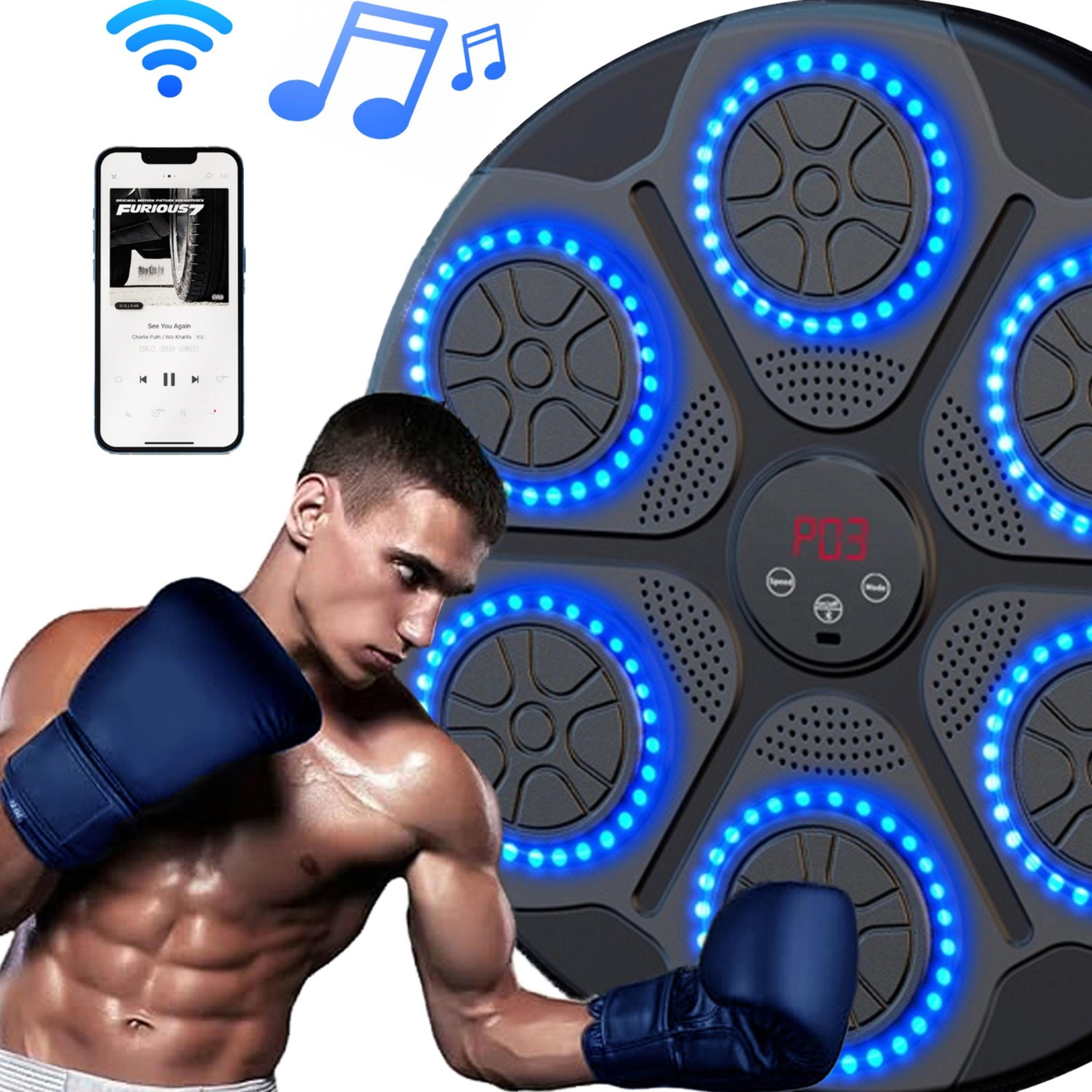 rhythmstrike smart music boxing trainer – wall-mounted bluetooth punch pad for home fitness & reaction training