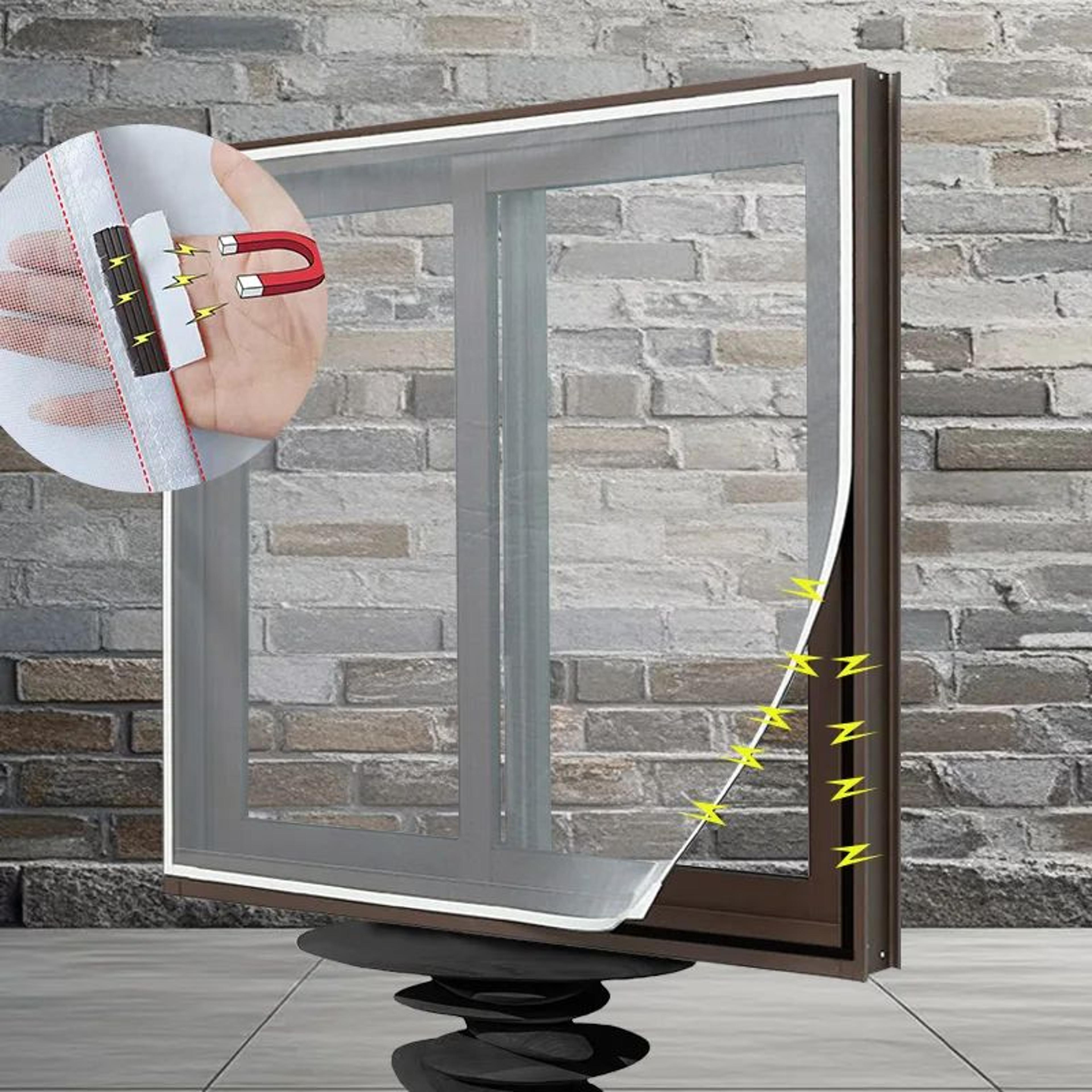 white magnetic self adhesive window screen