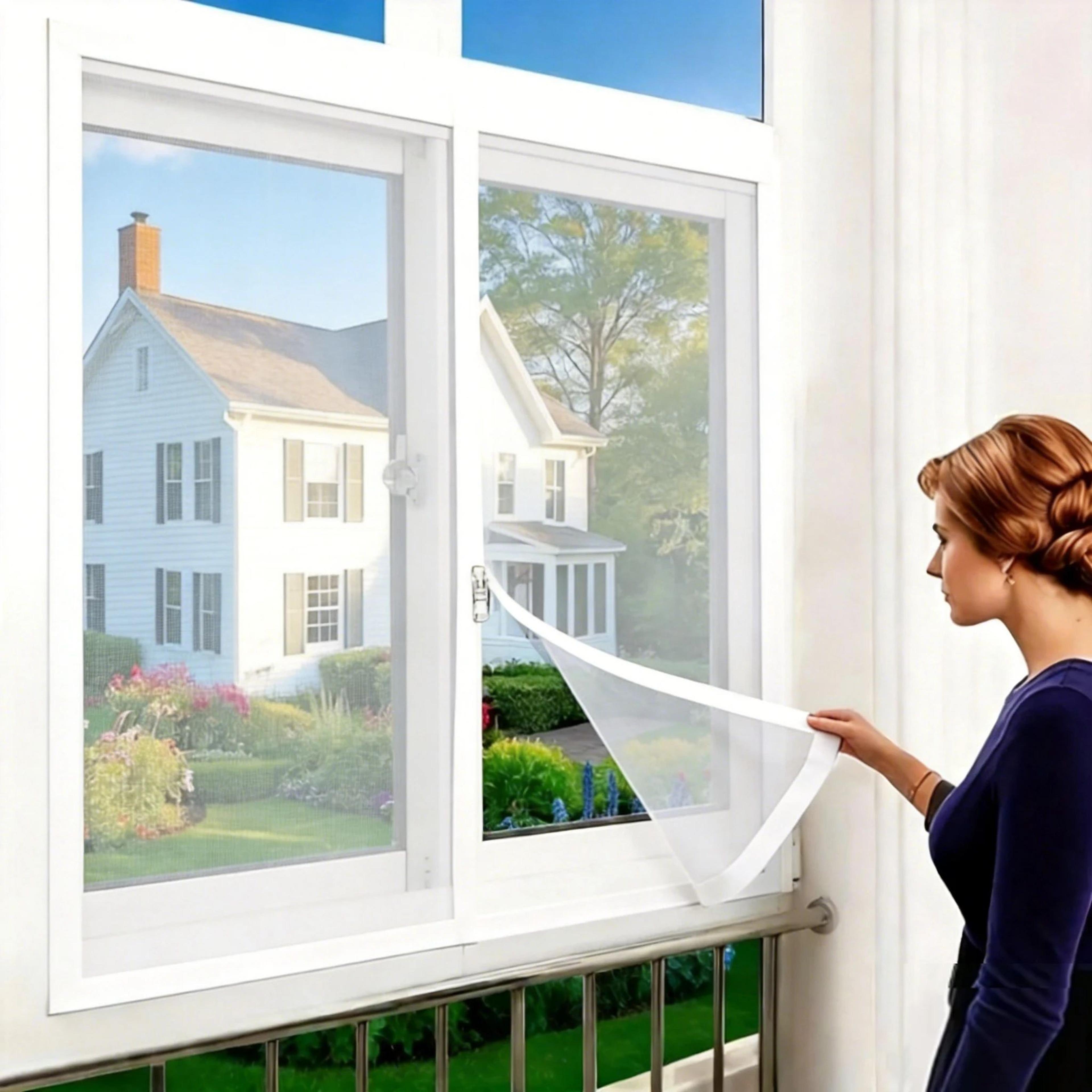 easy access white zipper mosquito window screen