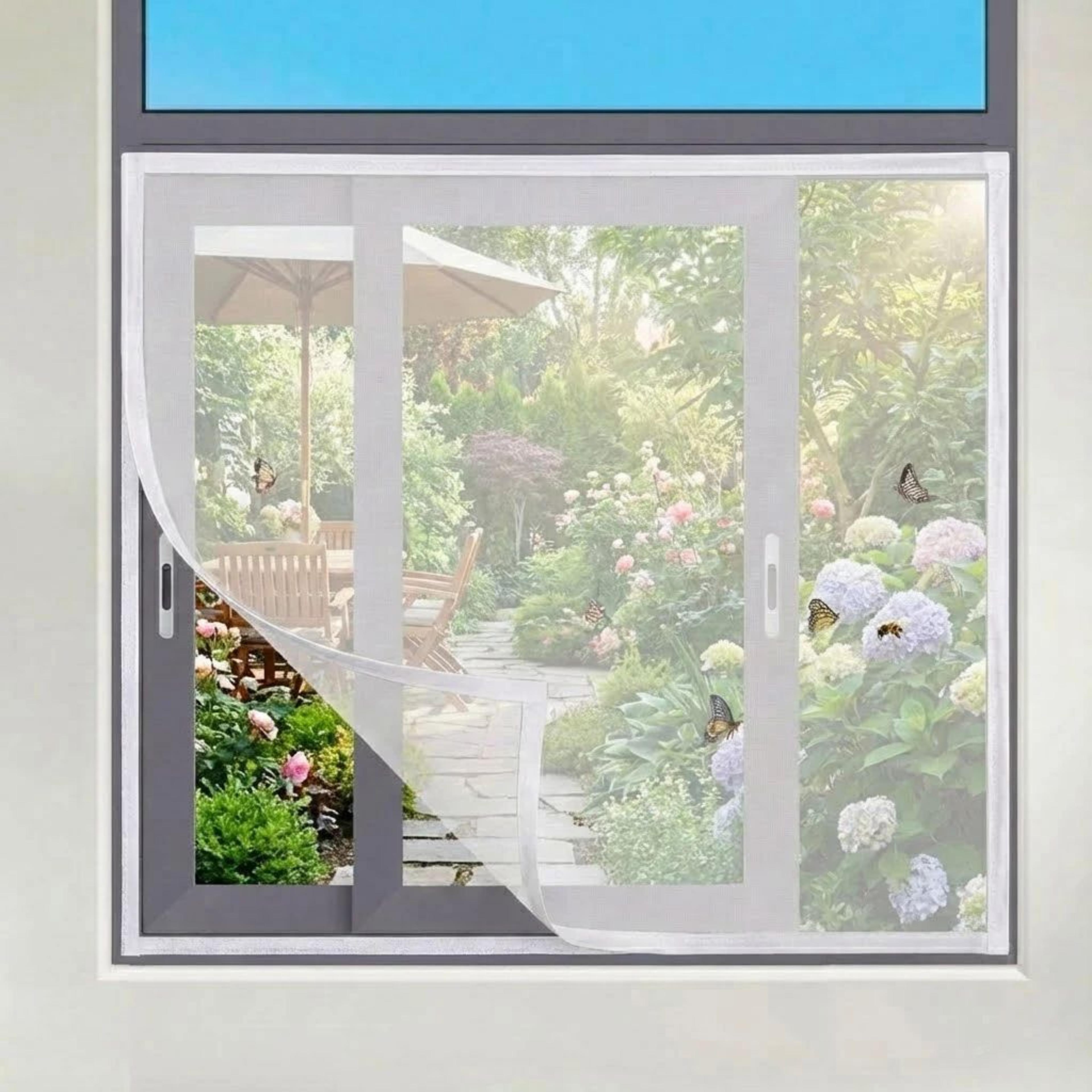 removable white no drill mosquito window screen