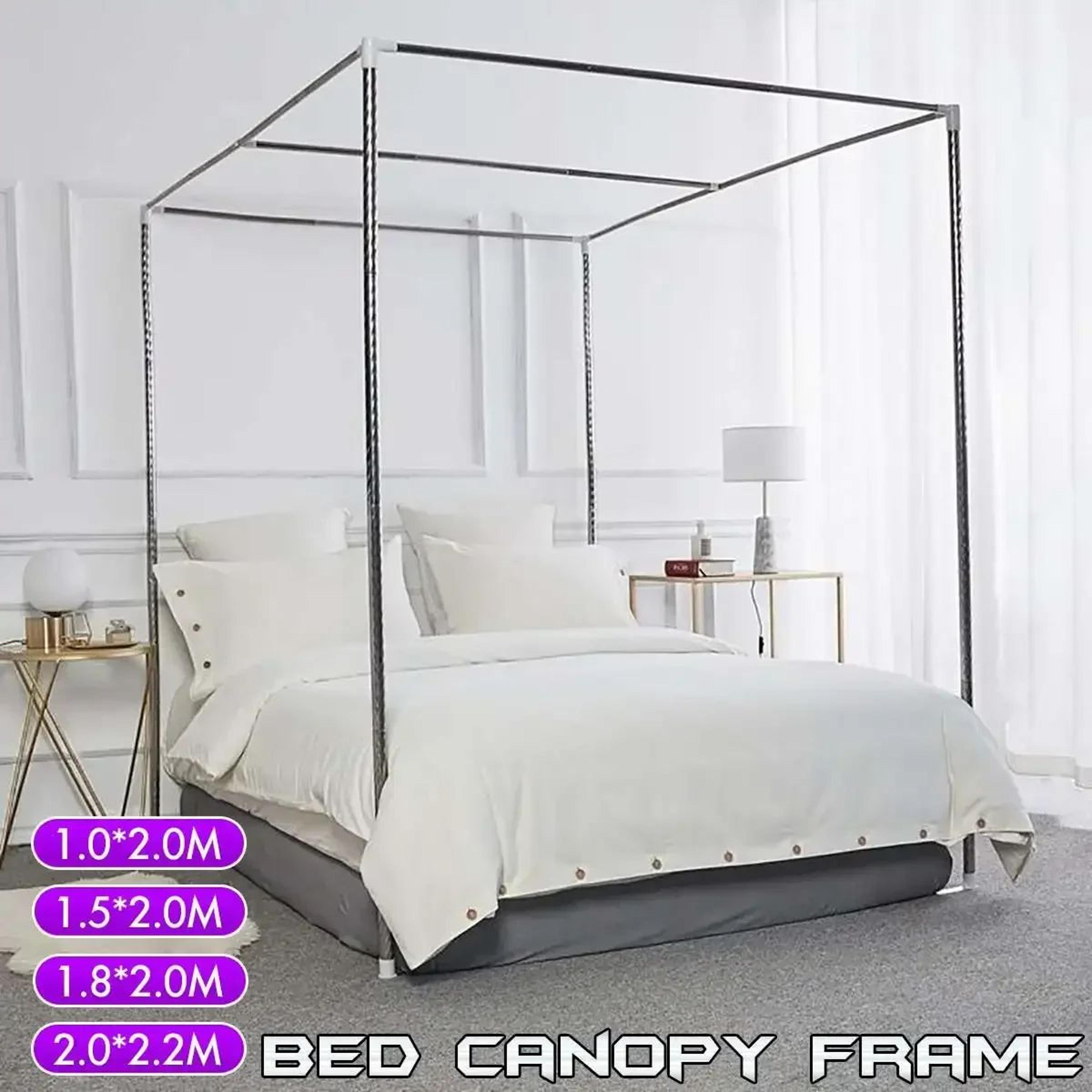 stainless steel mosquito net frame four corner bed canopy support