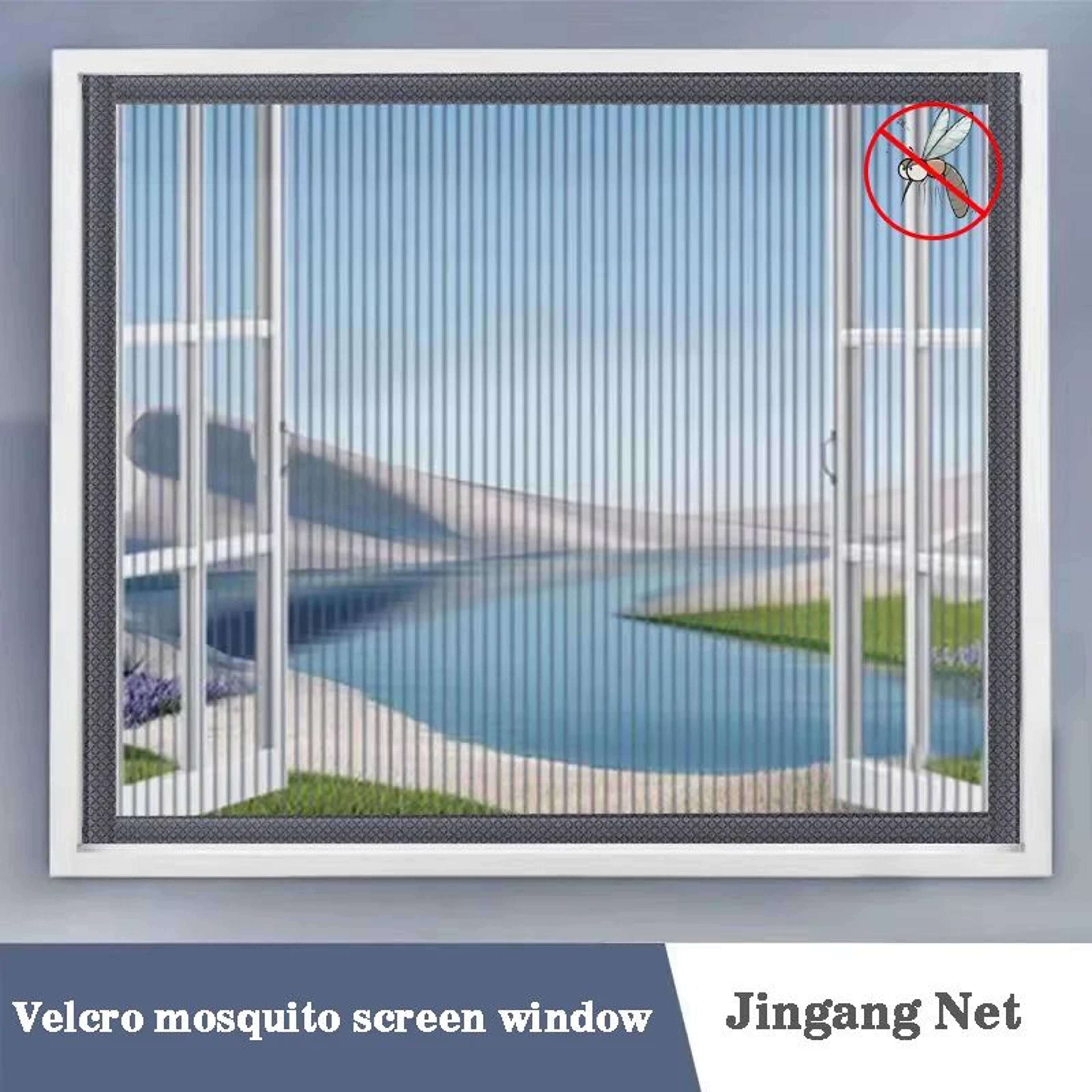 gray pet resistant mosquito window screen self adhesive mesh