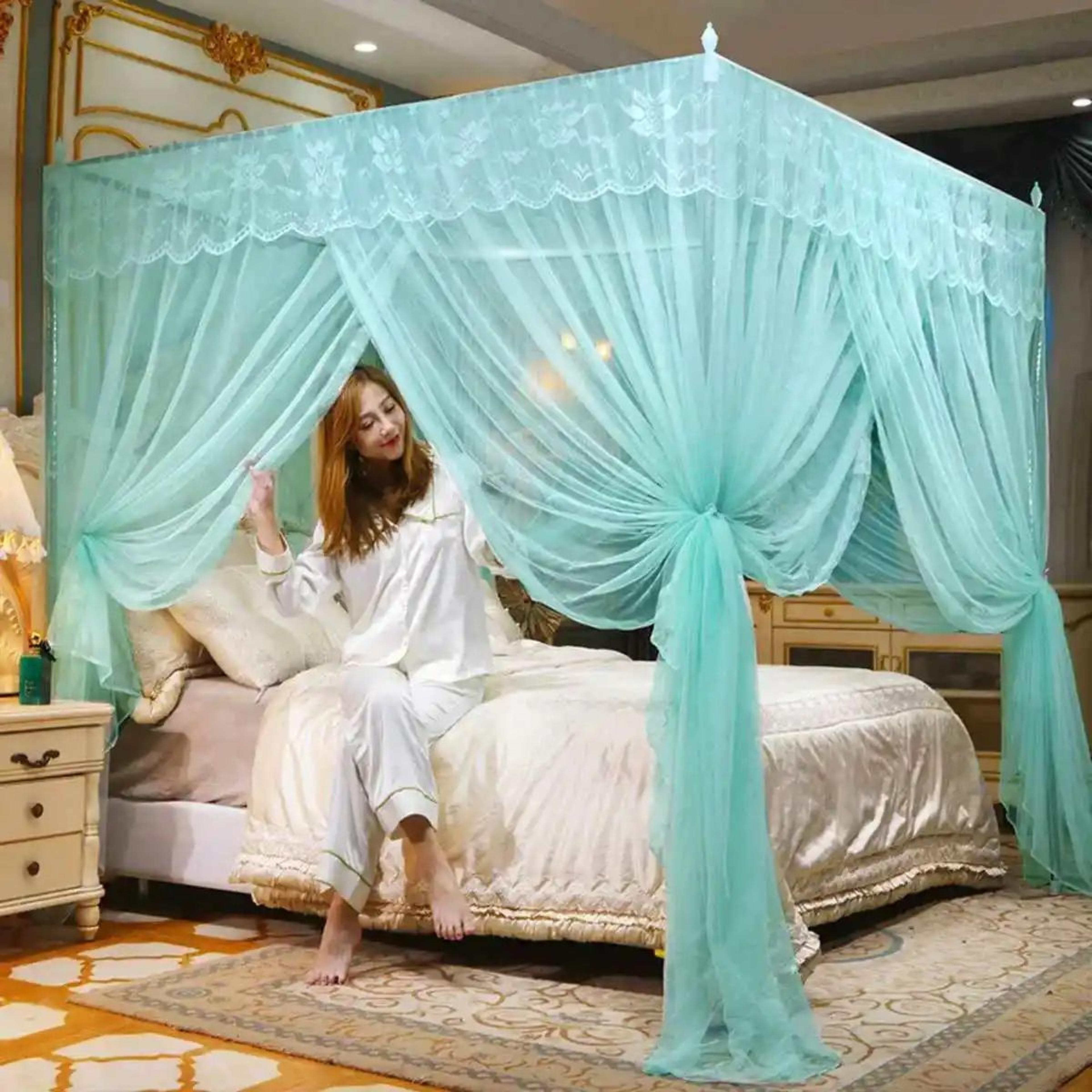four corner mosquito bed canopy three door mesh curtain