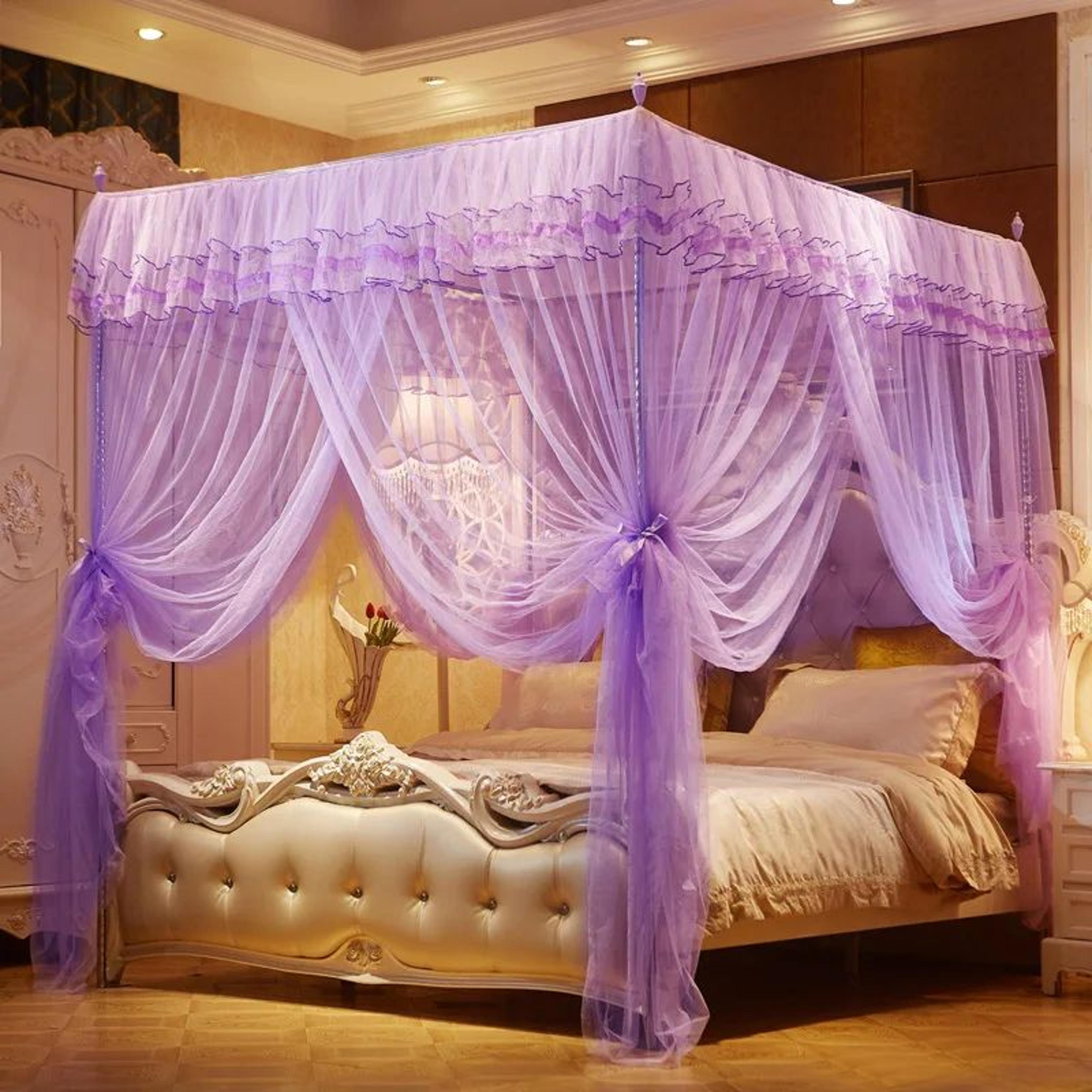 luxury princess three opening bed canopy net