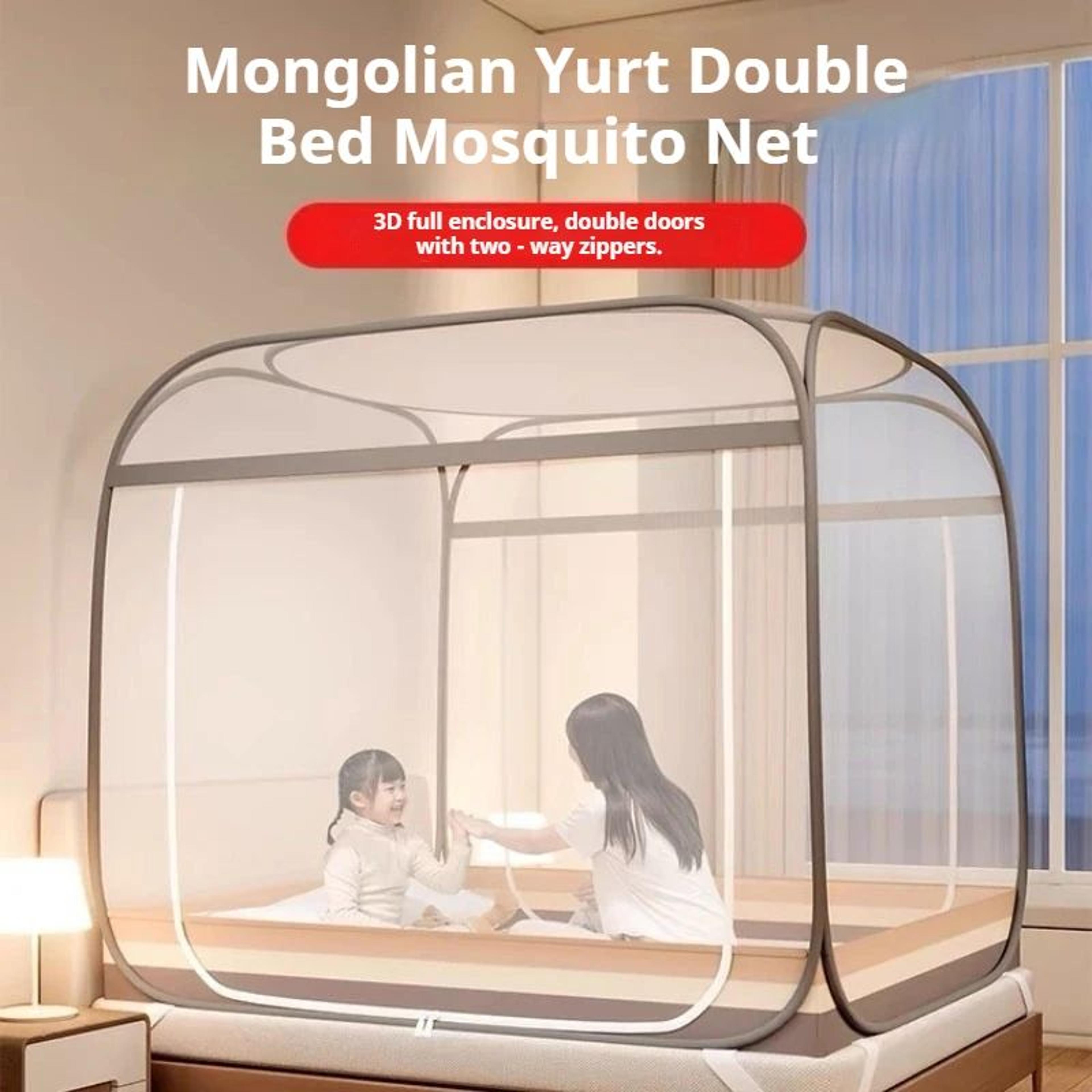 thickened yurt bed mosquito net with frame