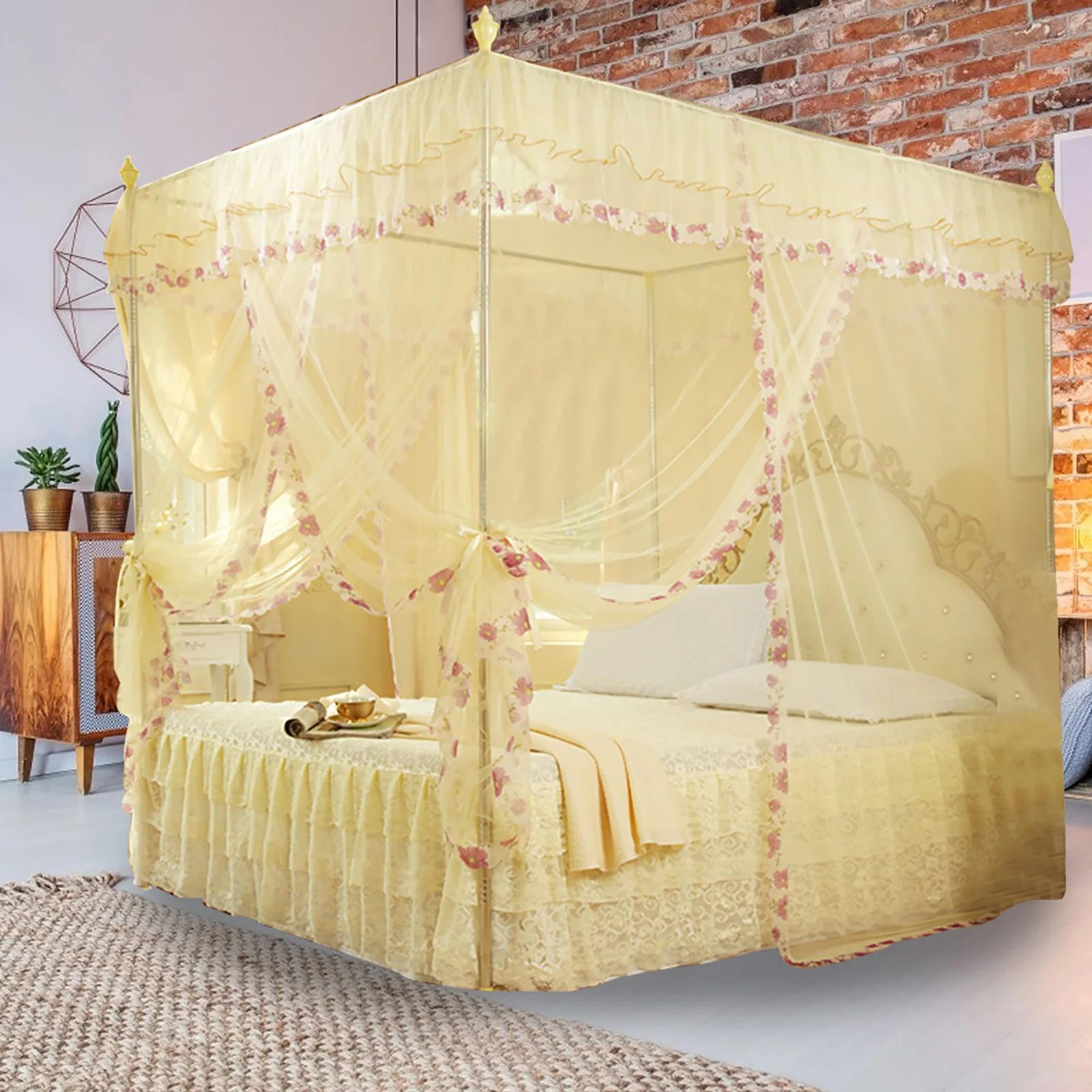princess bed canopy mosquito net with three side openings