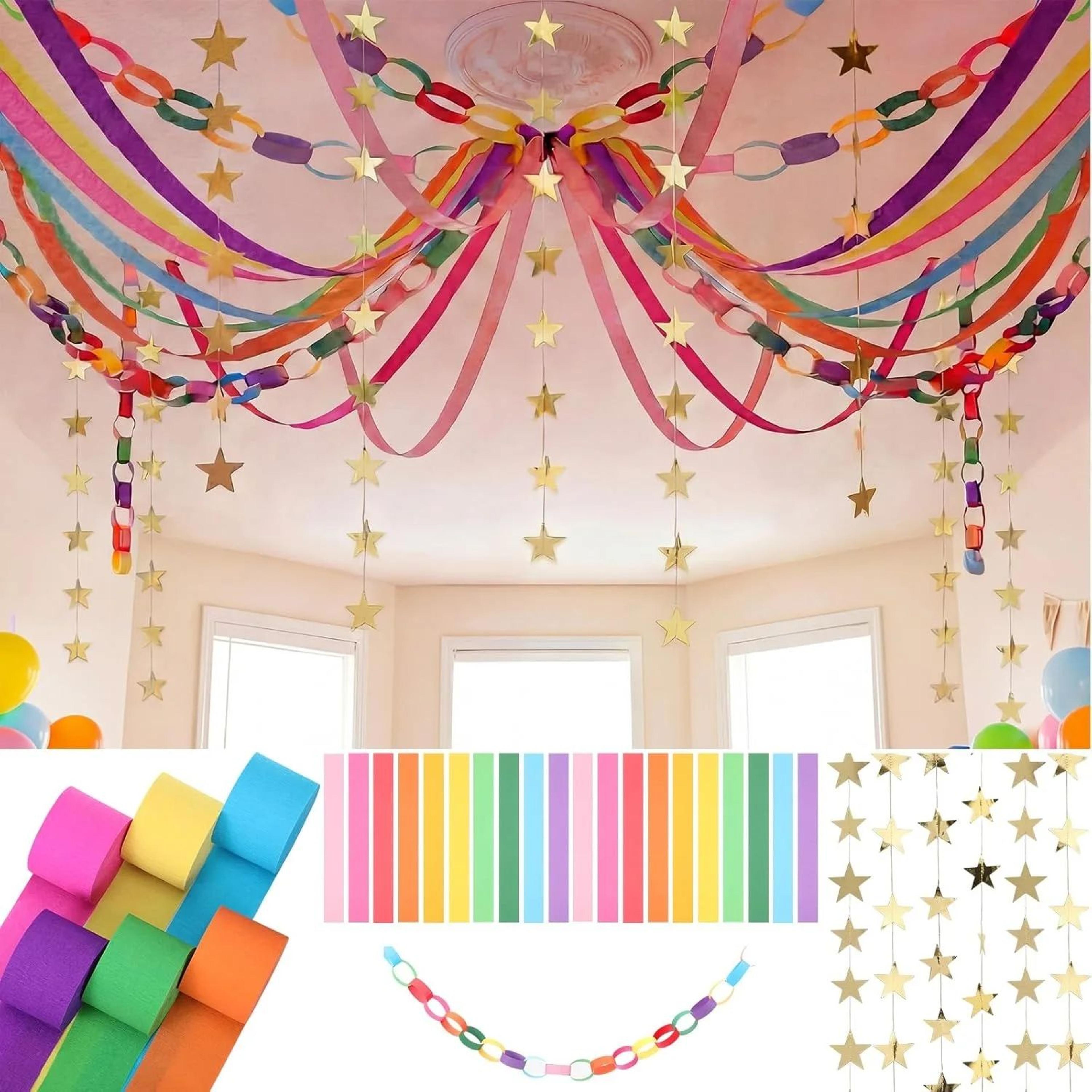 diy rainbow paper chain garland kit