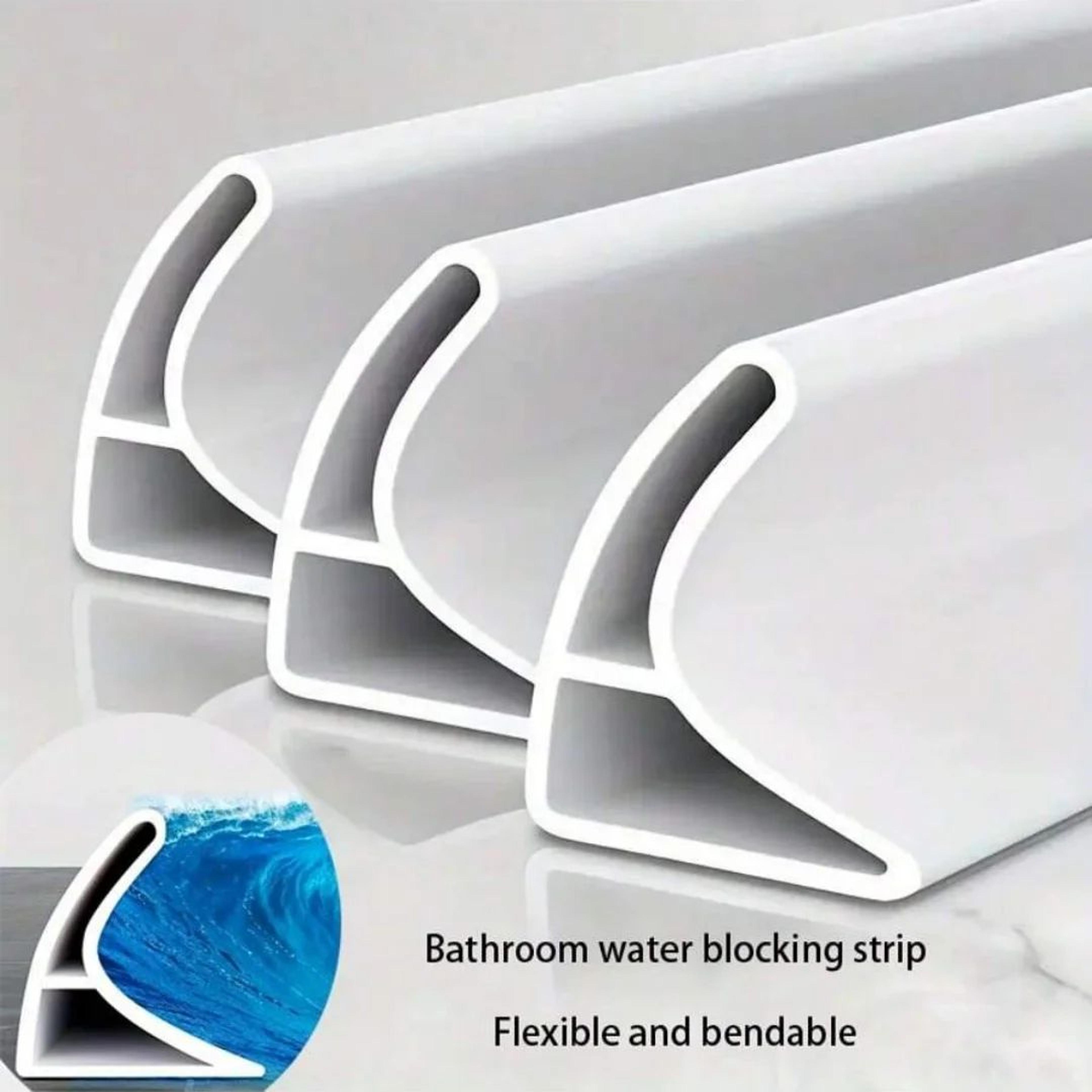 curved silicone shower water barrier