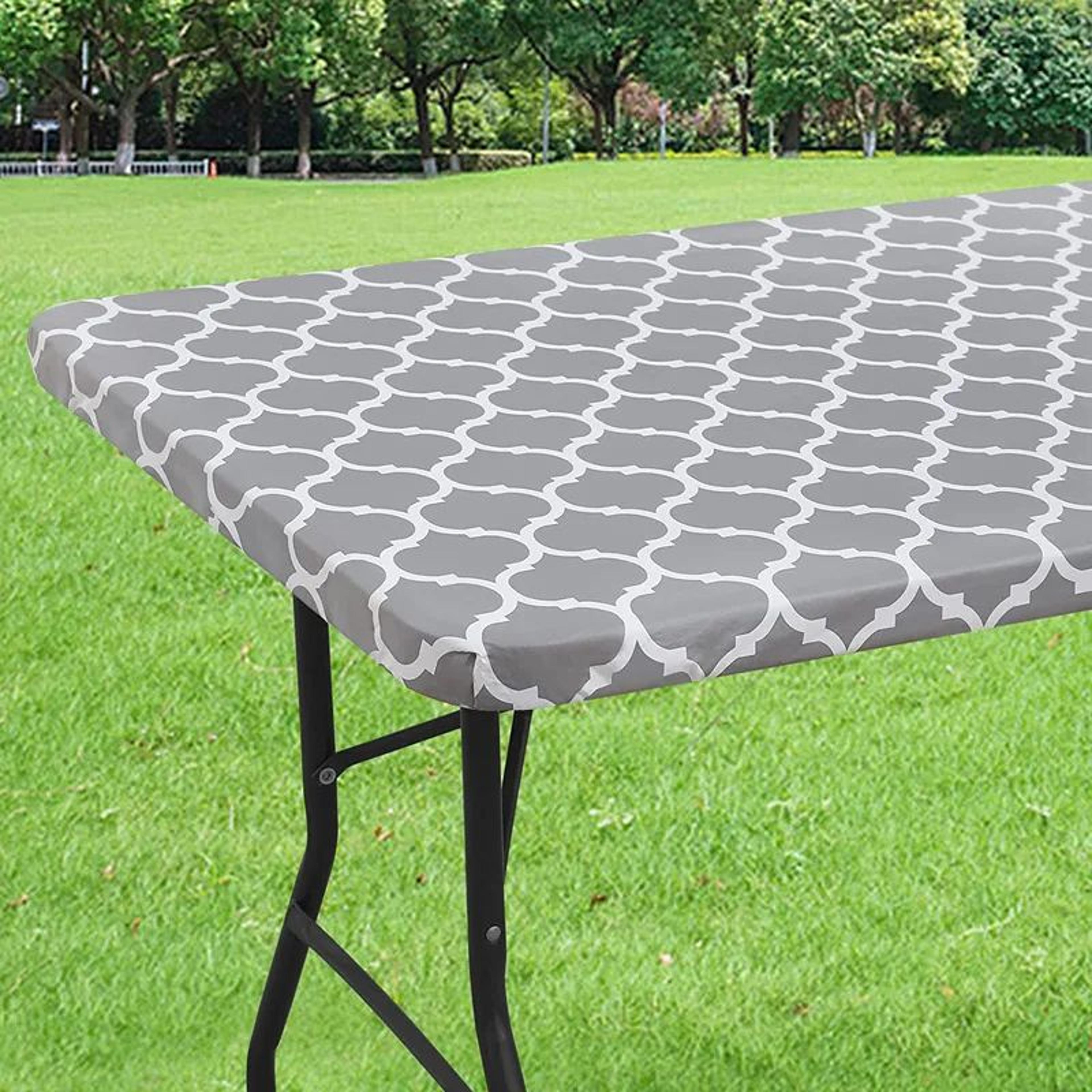 elastic fitted rectangle vinyl table cover