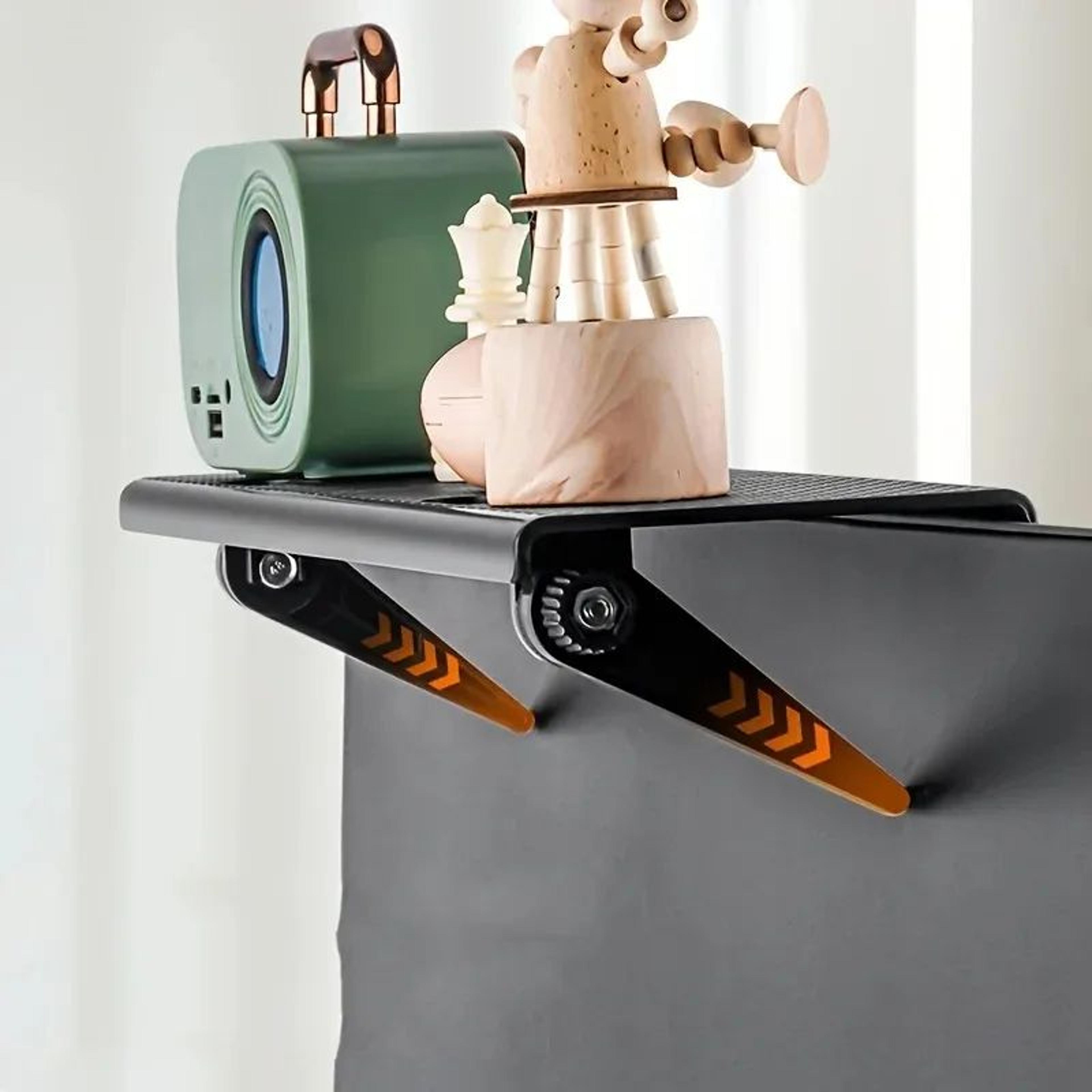 adjustable tv and monitor top storage shelf