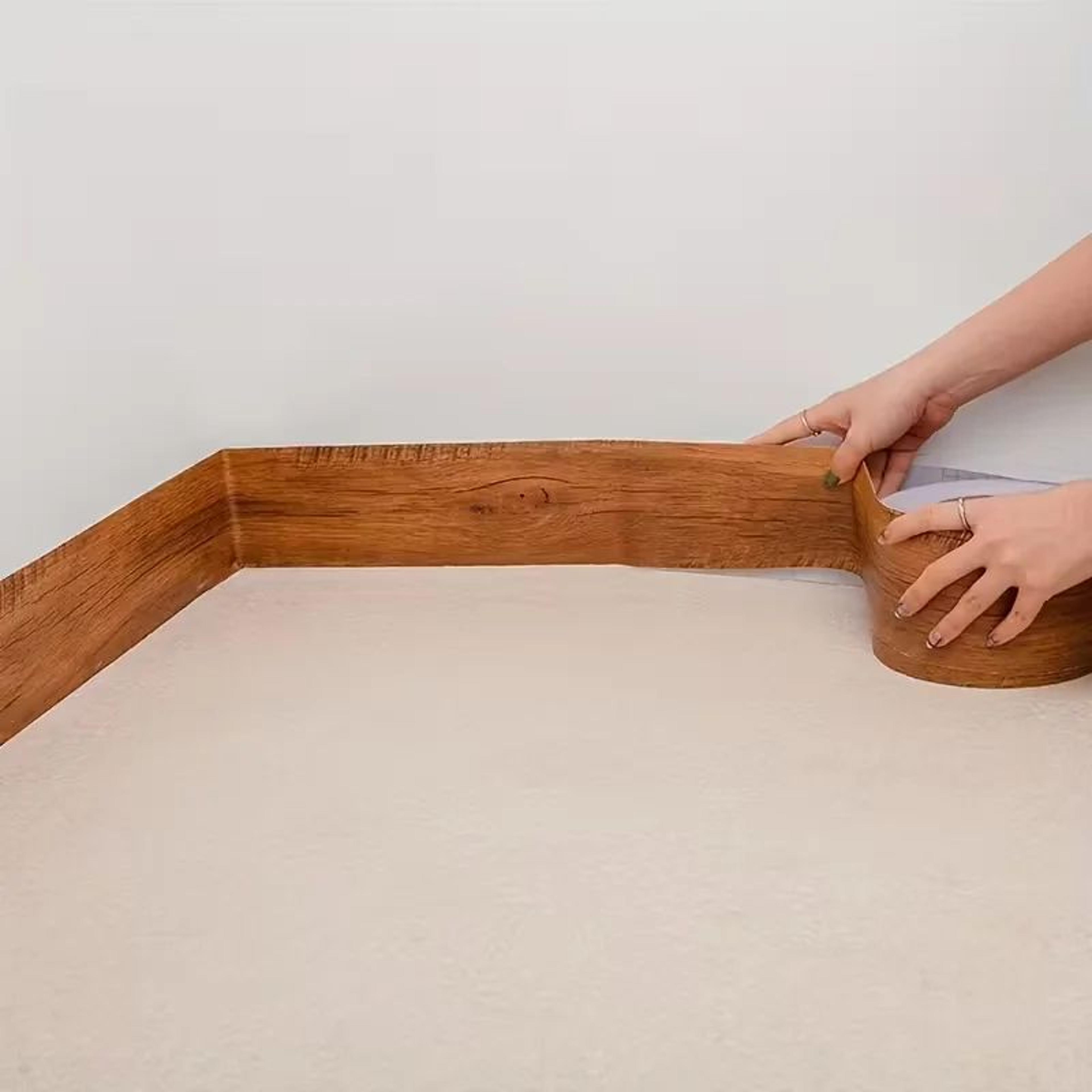 self adhesive wood grain wall border skirting trim