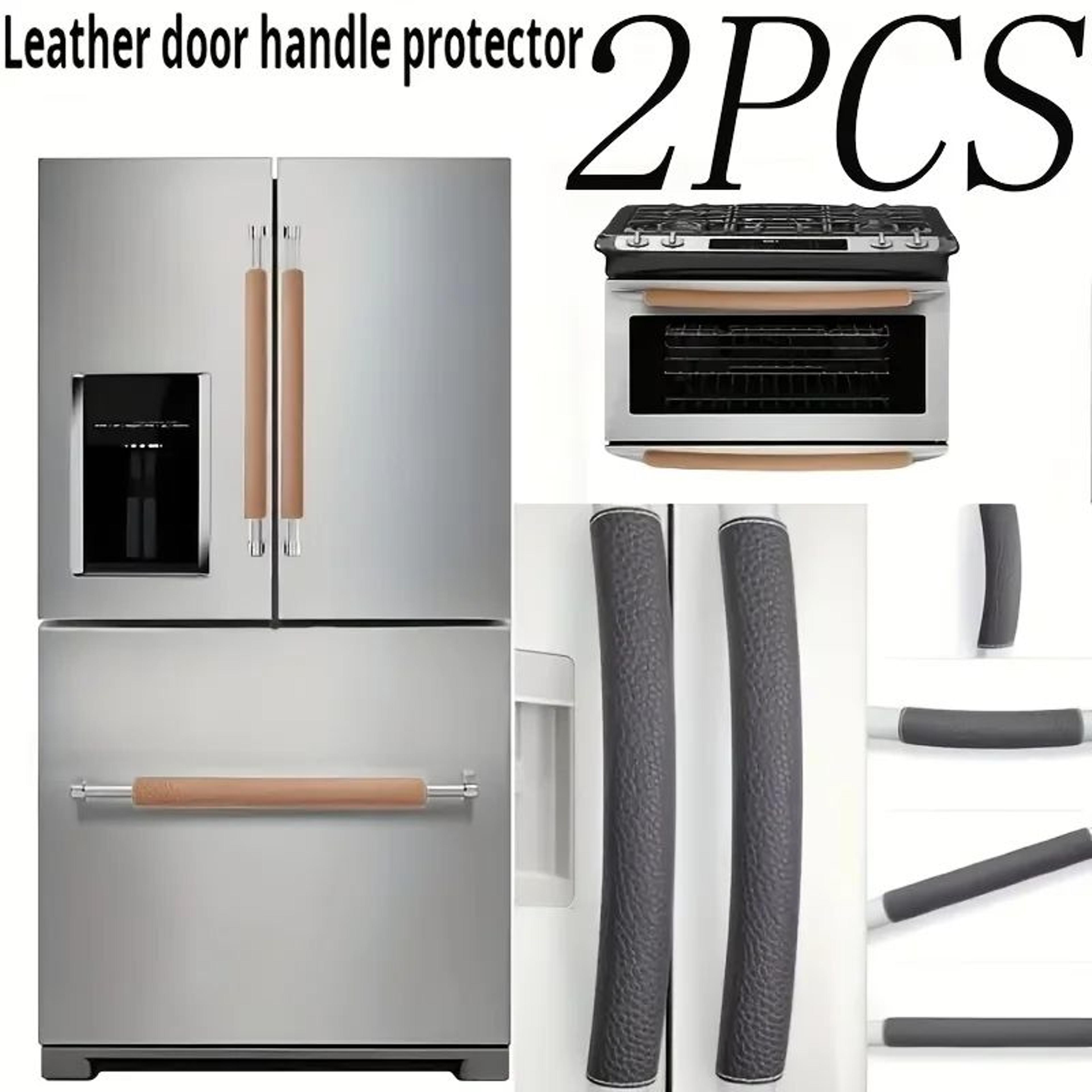 2 piece faux leather refrigerator handle covers