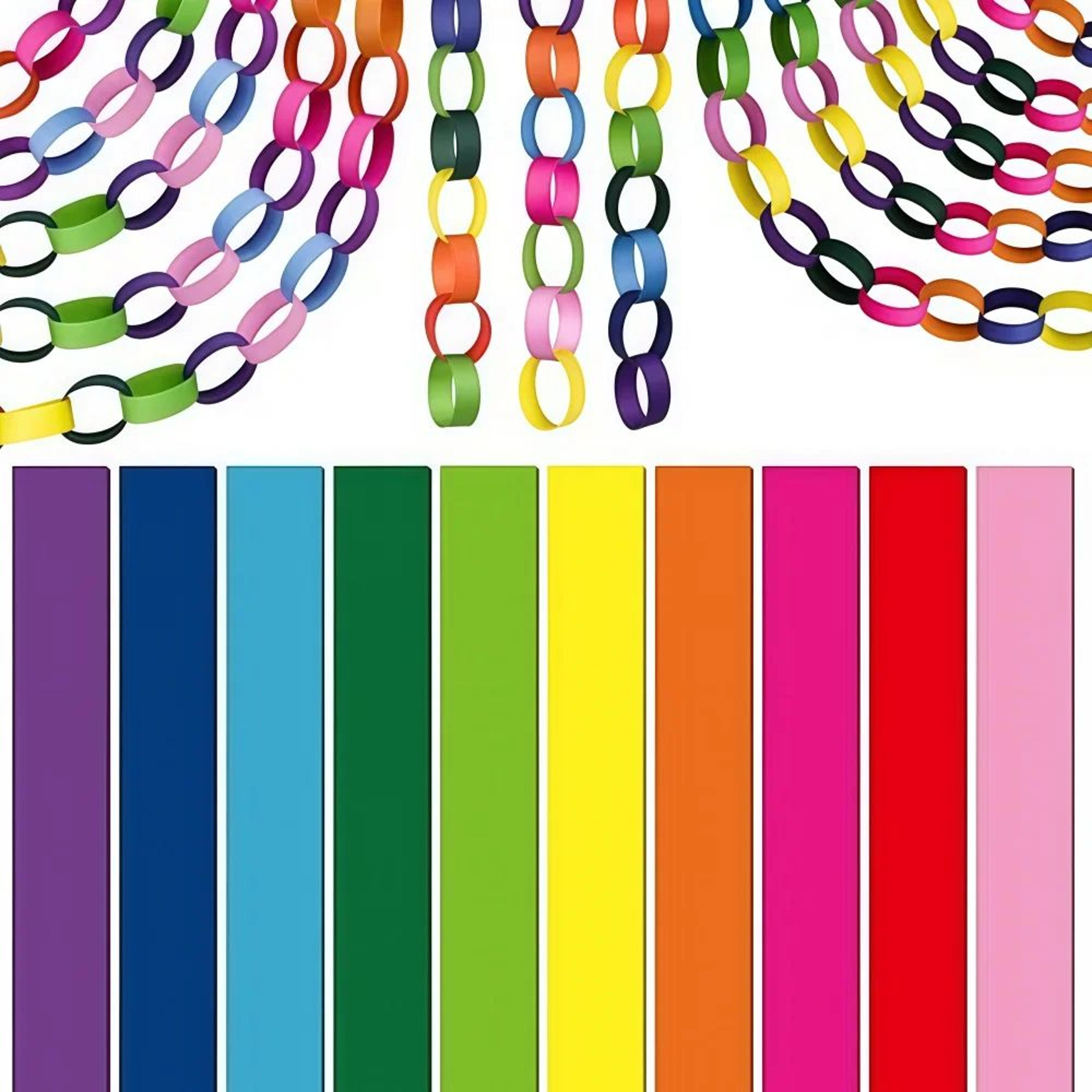 100 piece colorful diy paper chain garland kit