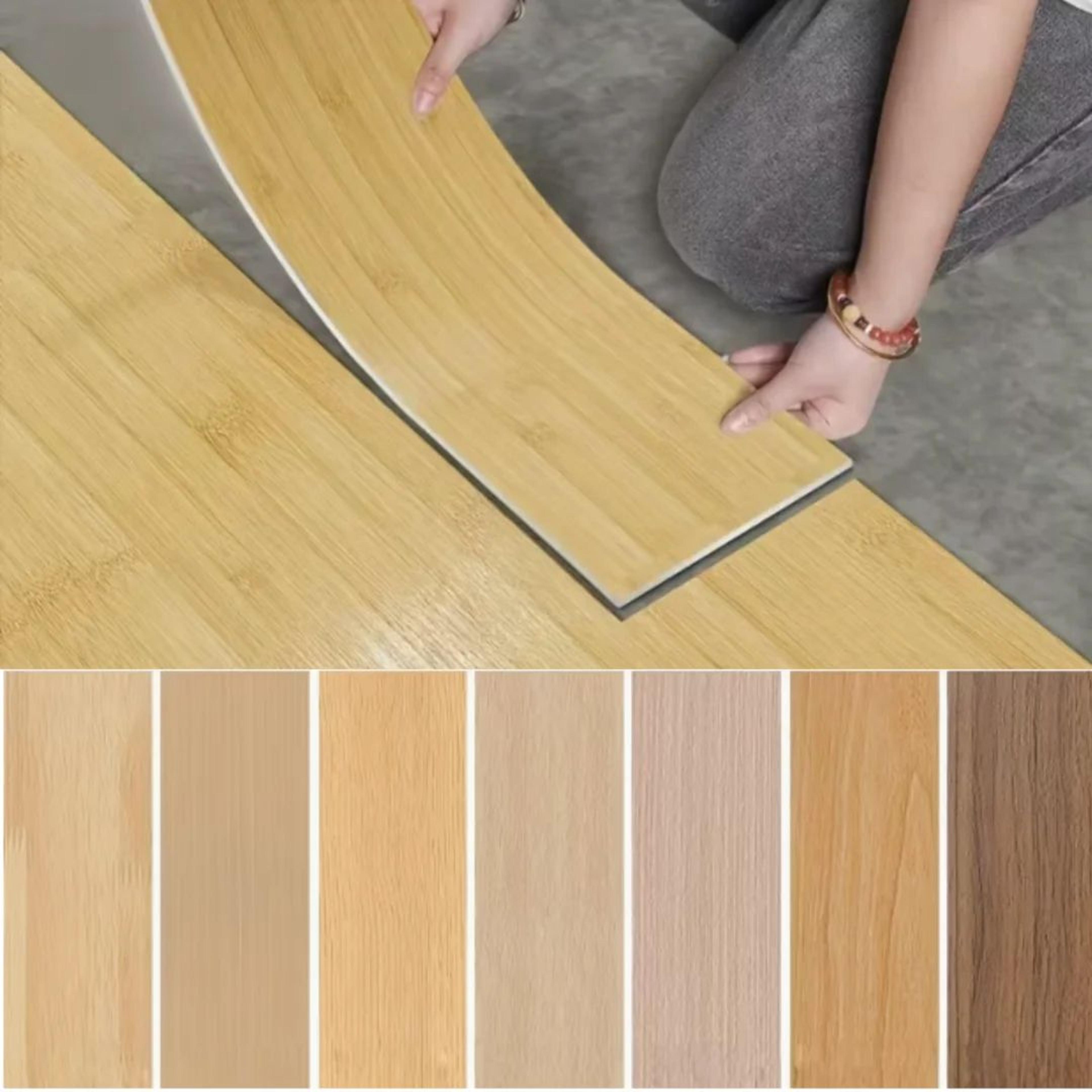 10 piece wood grain peel and stick floor tiles