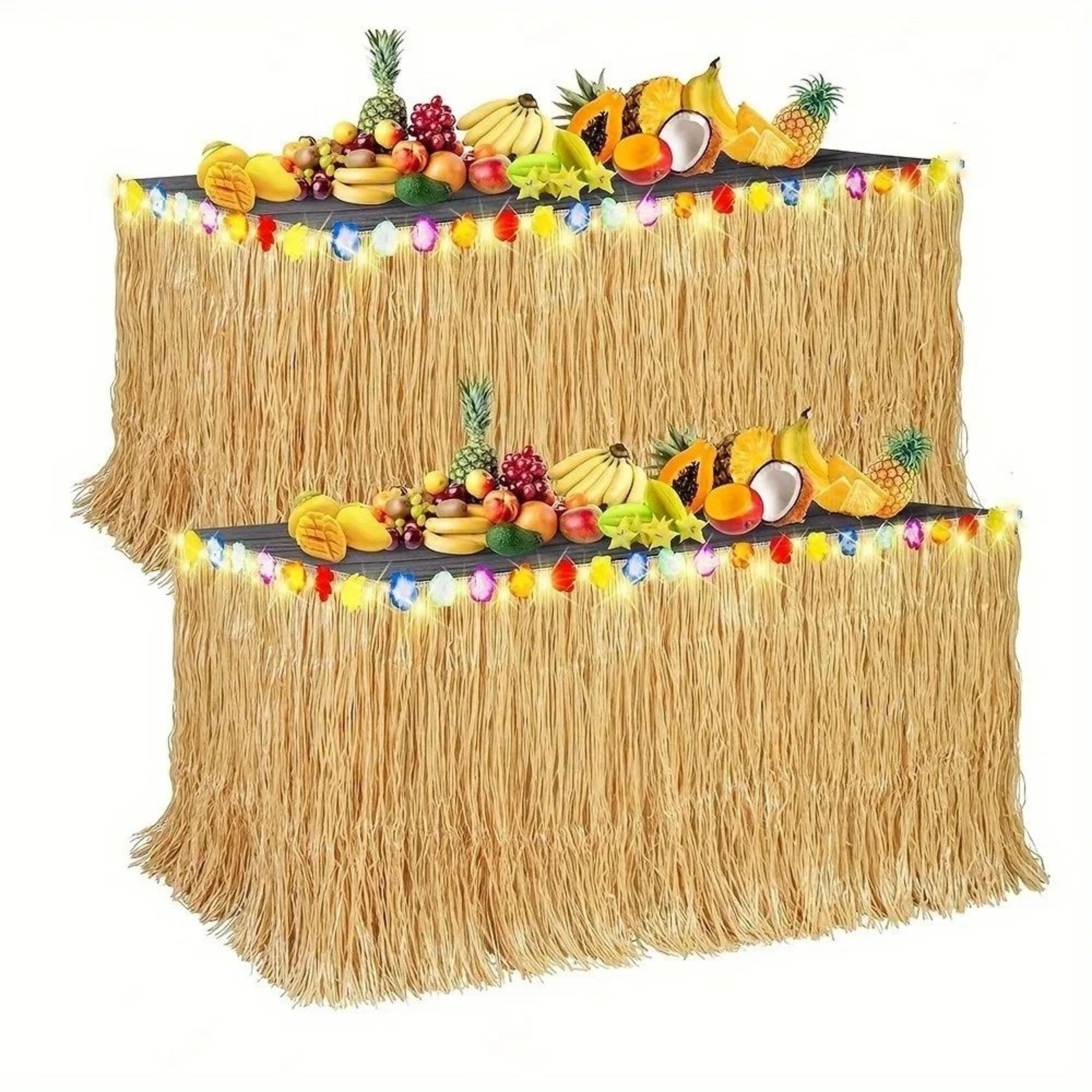 reusable hawaiian grass table skirt