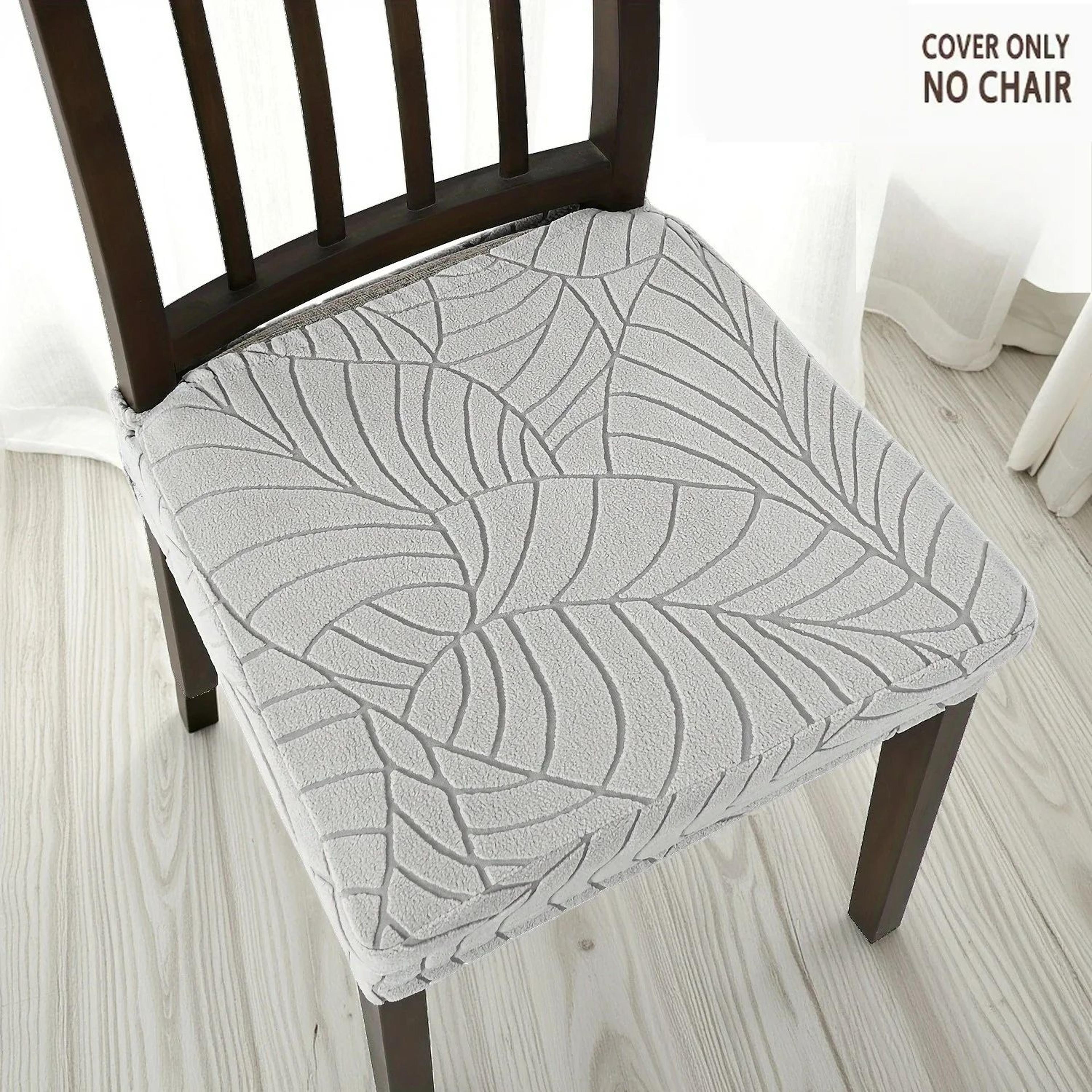 leaf jacquard stretch dining chair cover
