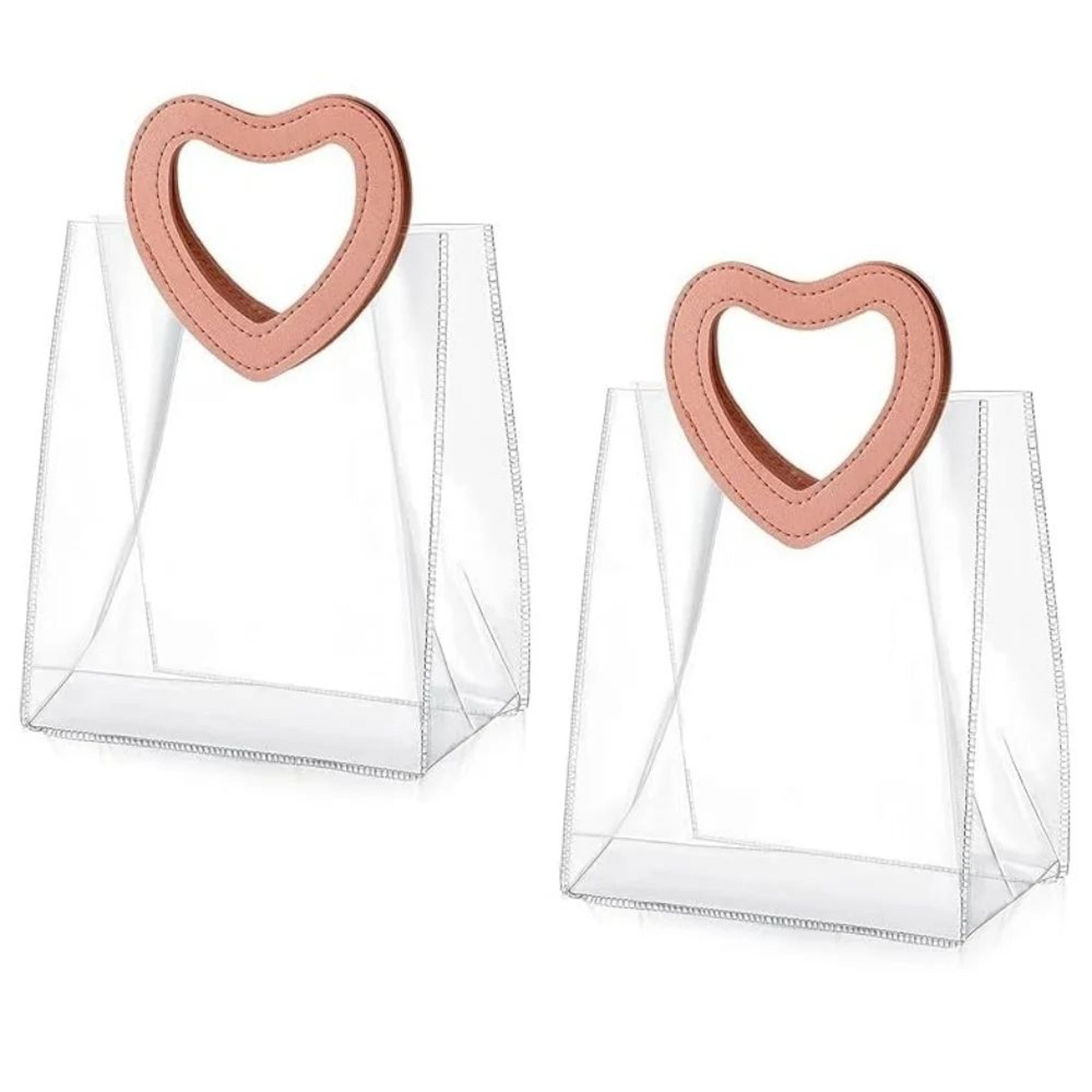 3 piece heart handle reusable gift bag set