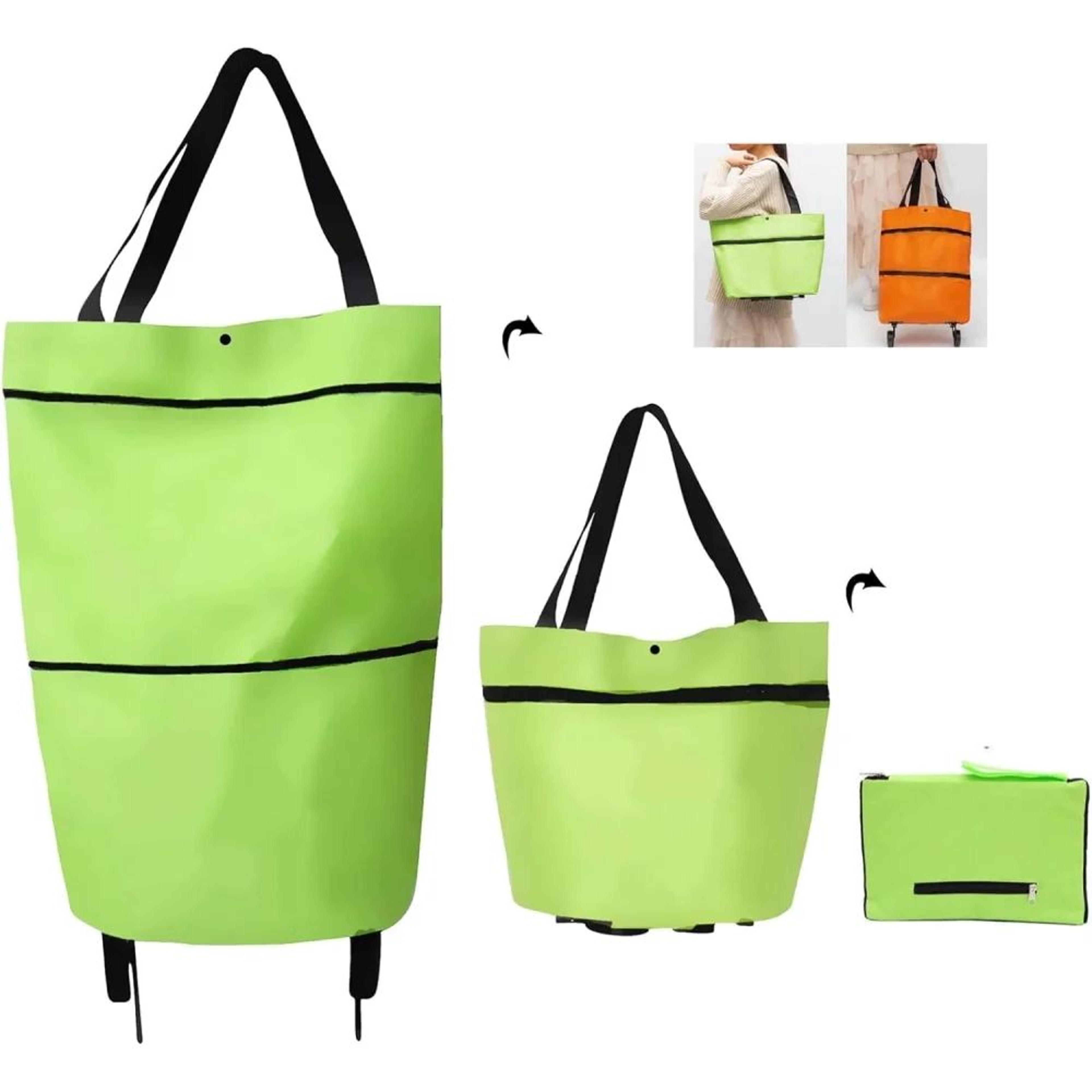 2 in 1 foldable shopping cart rolling grocery bag