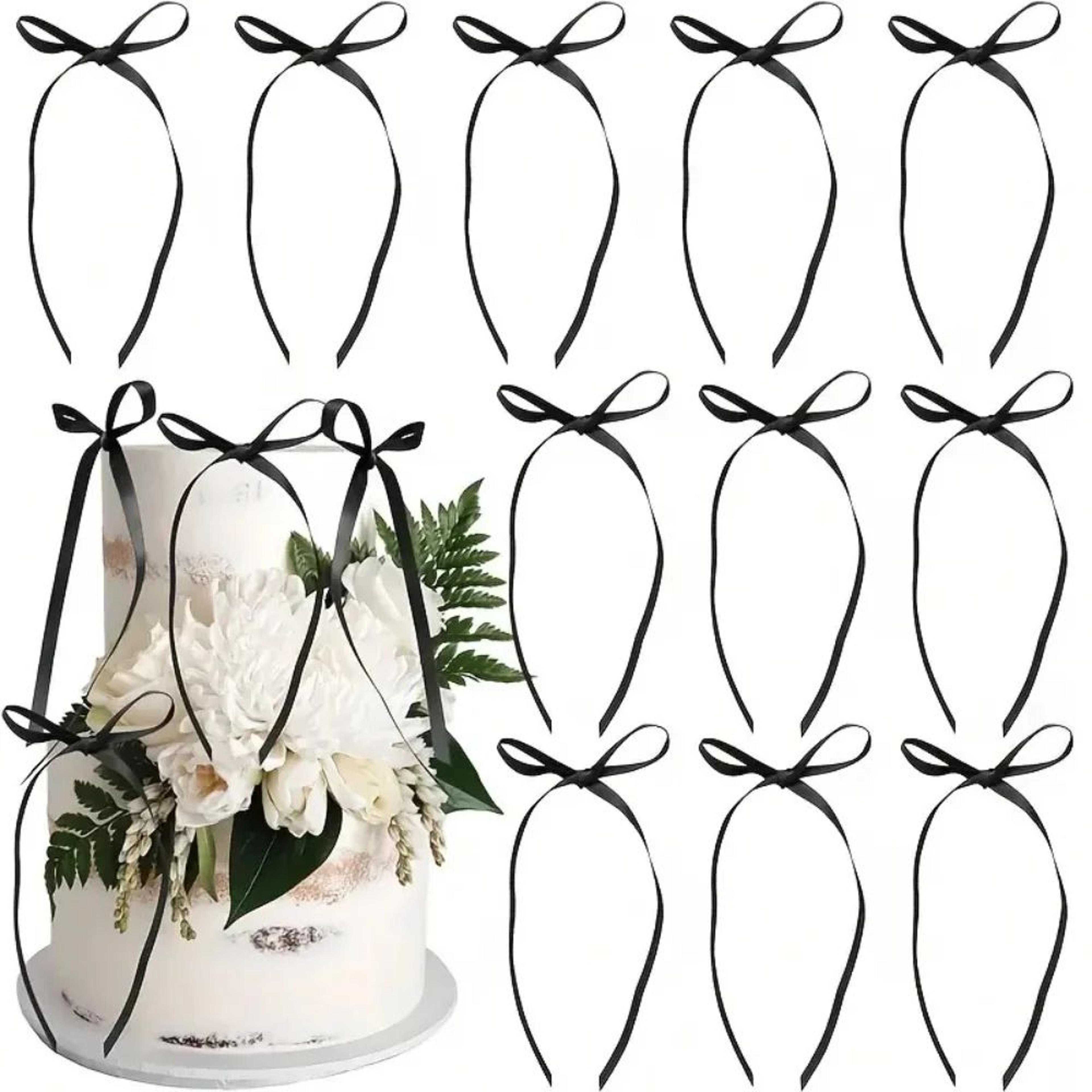 10 piece ribbon bow cake topper set