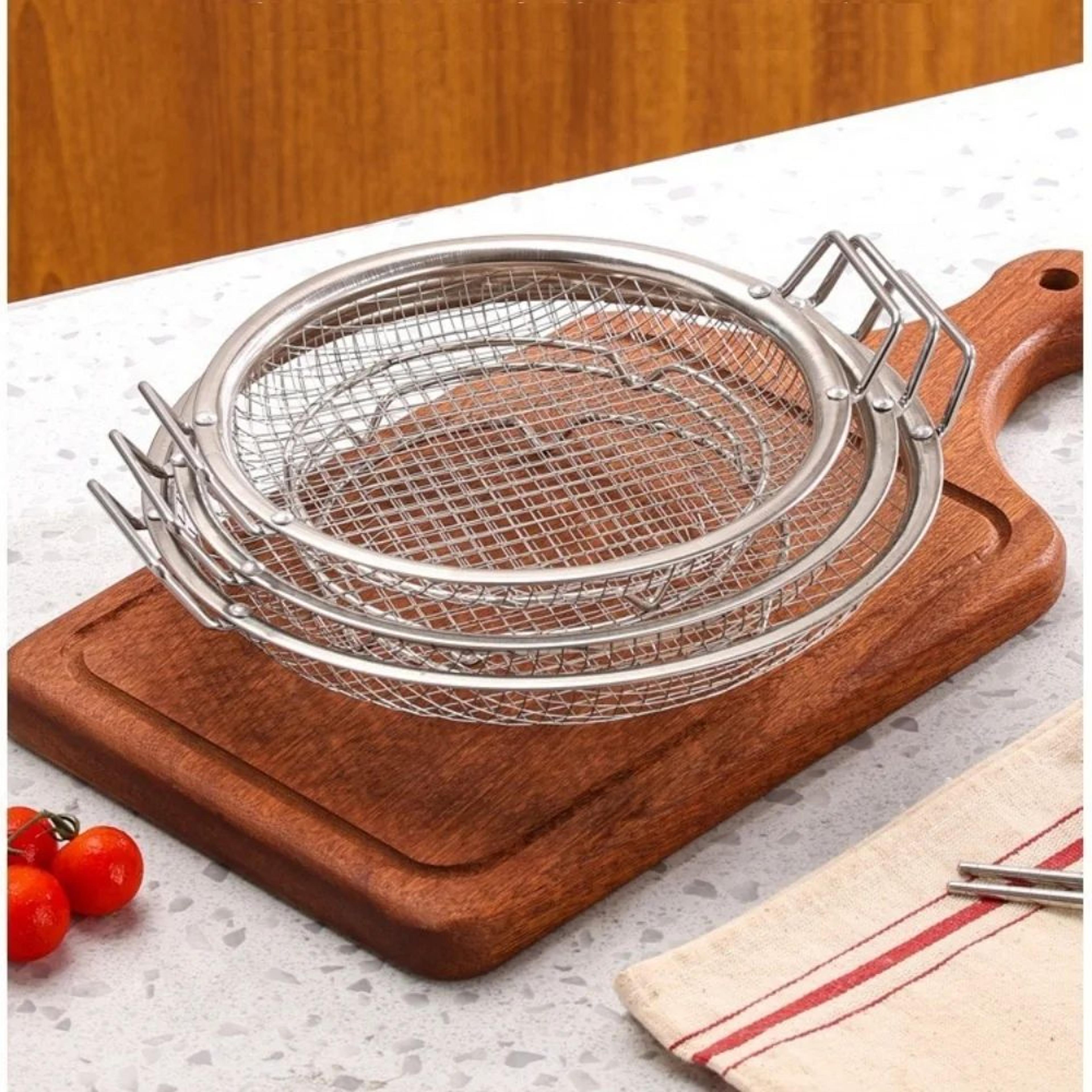 stainless steel round food strainer basket