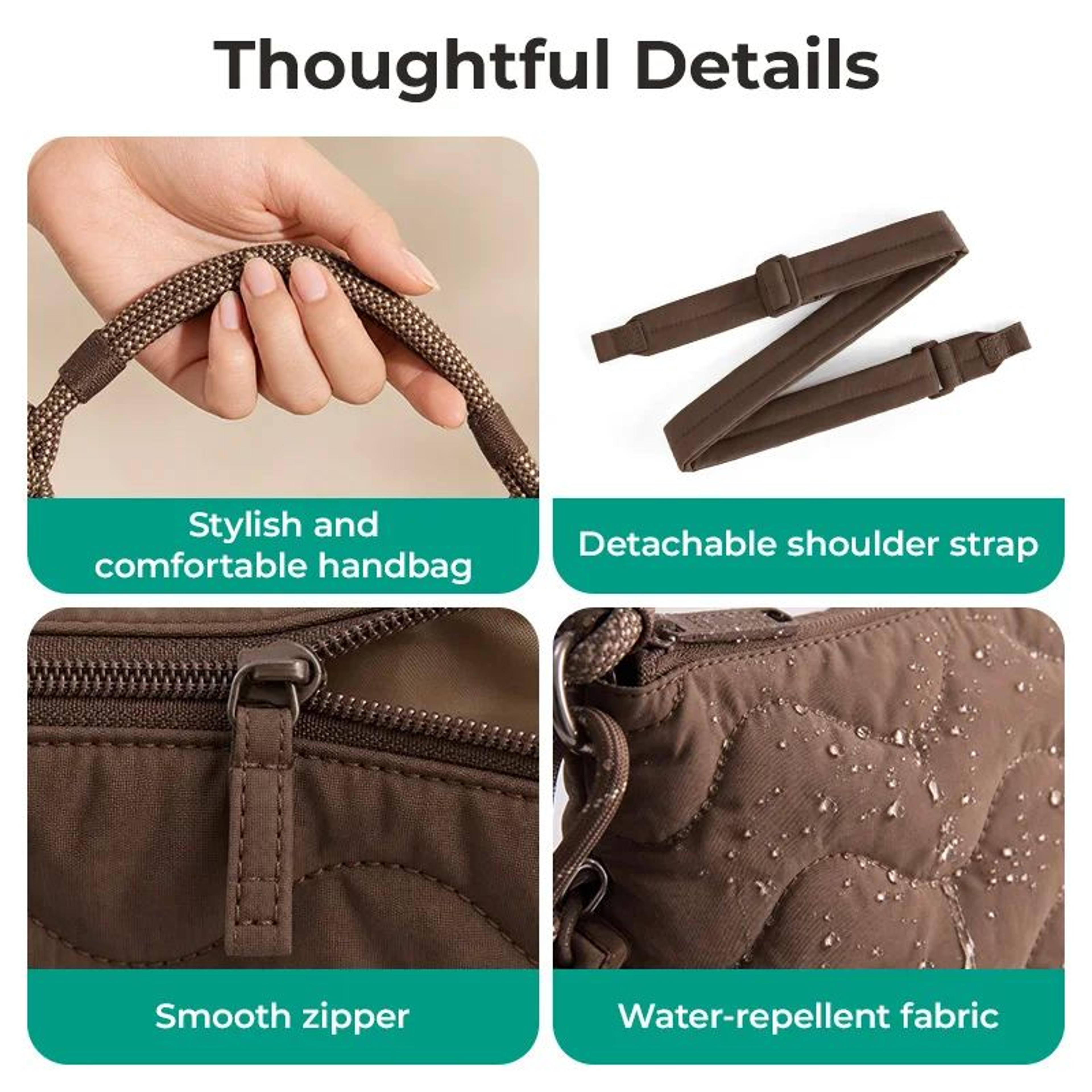 bagsmart lightweight multi pocket shoulder bag