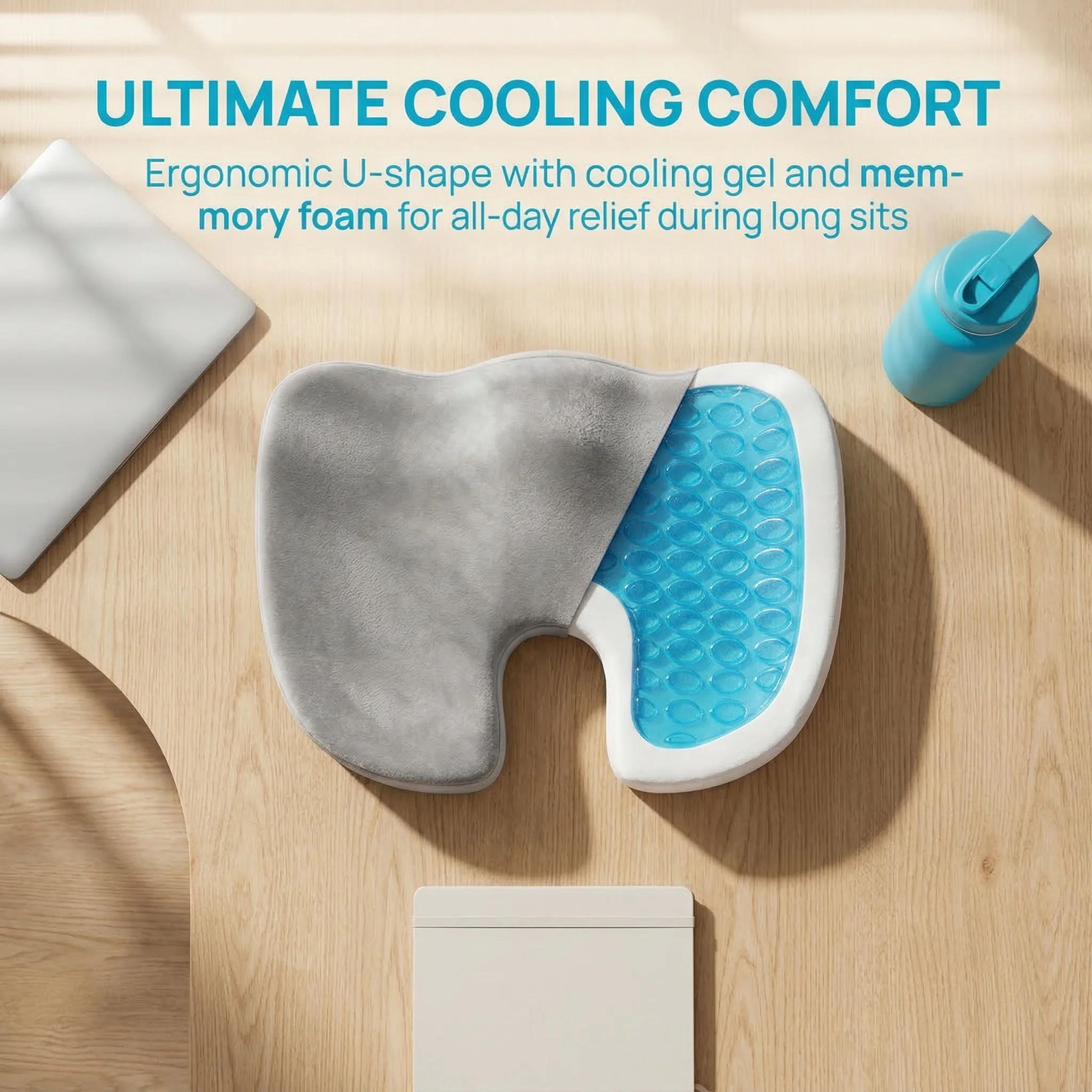 gel memory foam coccyx seat cushion