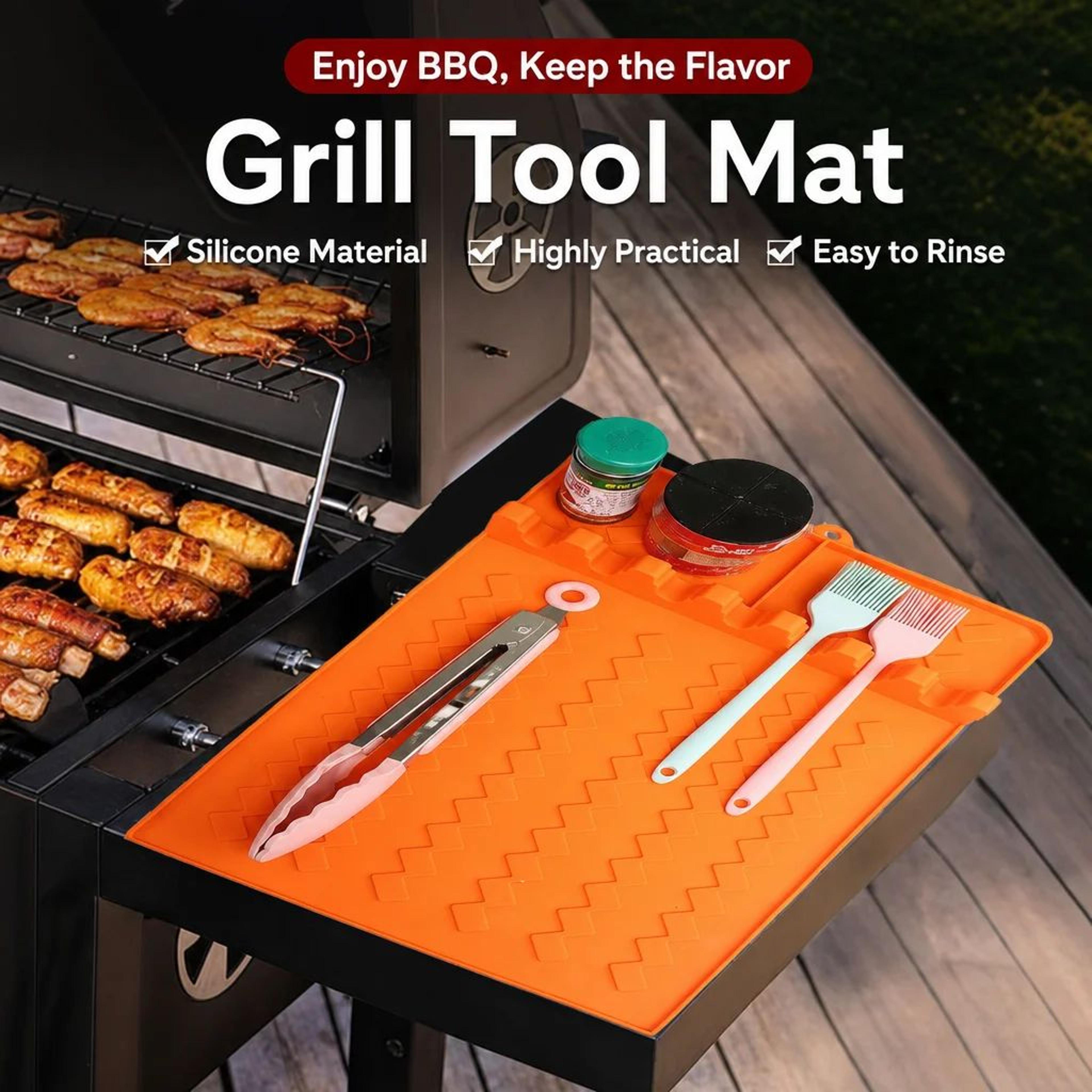 silicone bbq grill tool rest mat