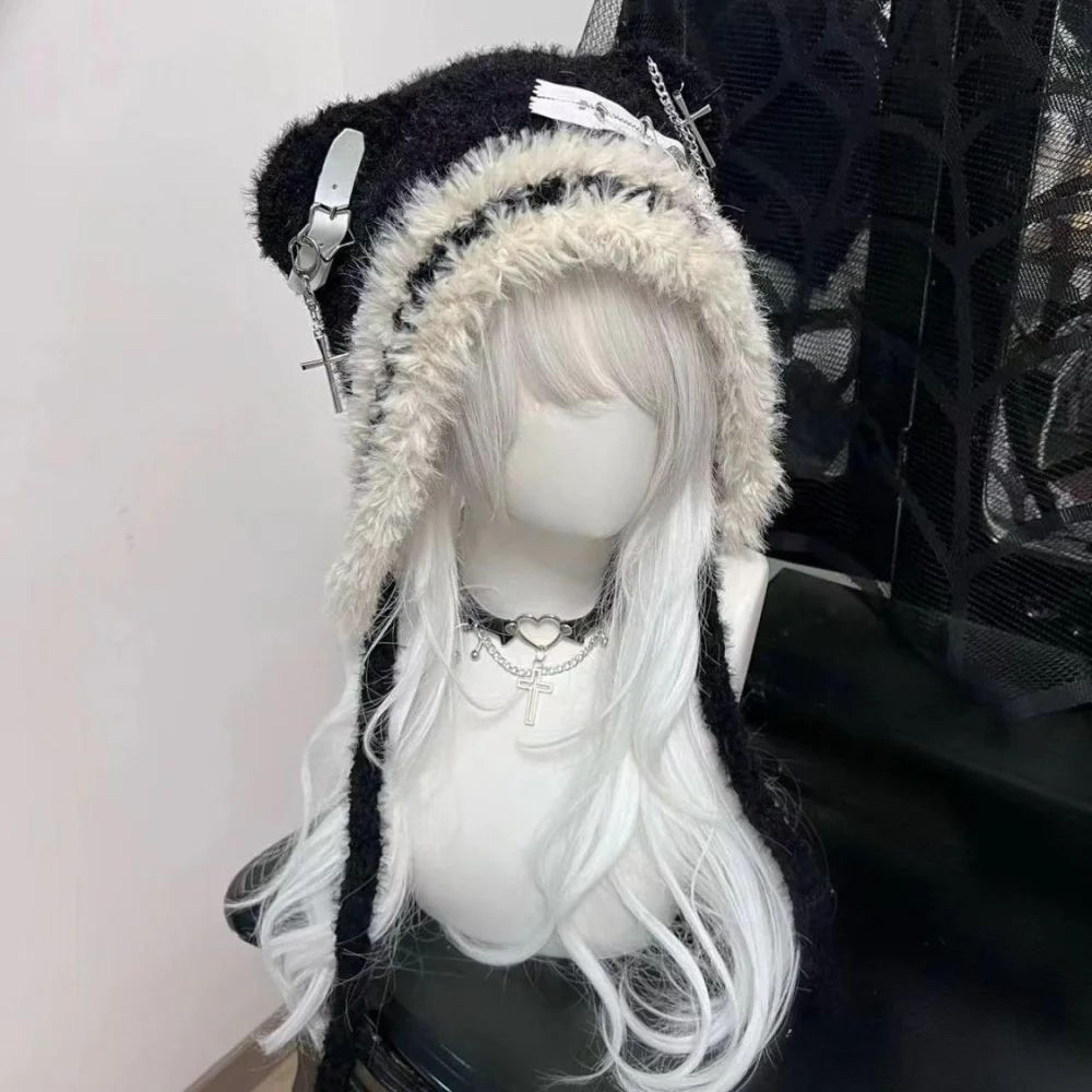 gothic y2k bear ear hat