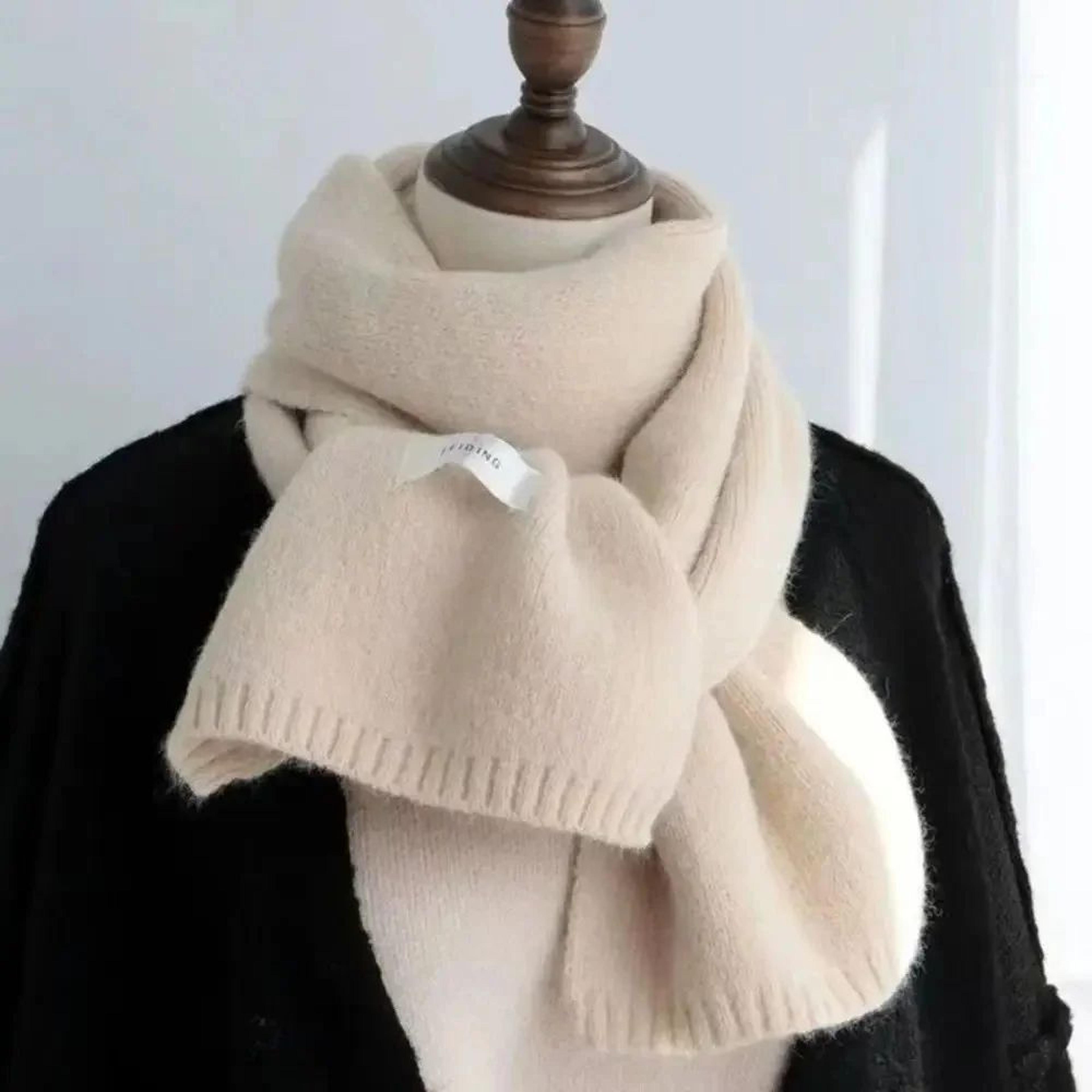 cozy solid knitted winter scarf