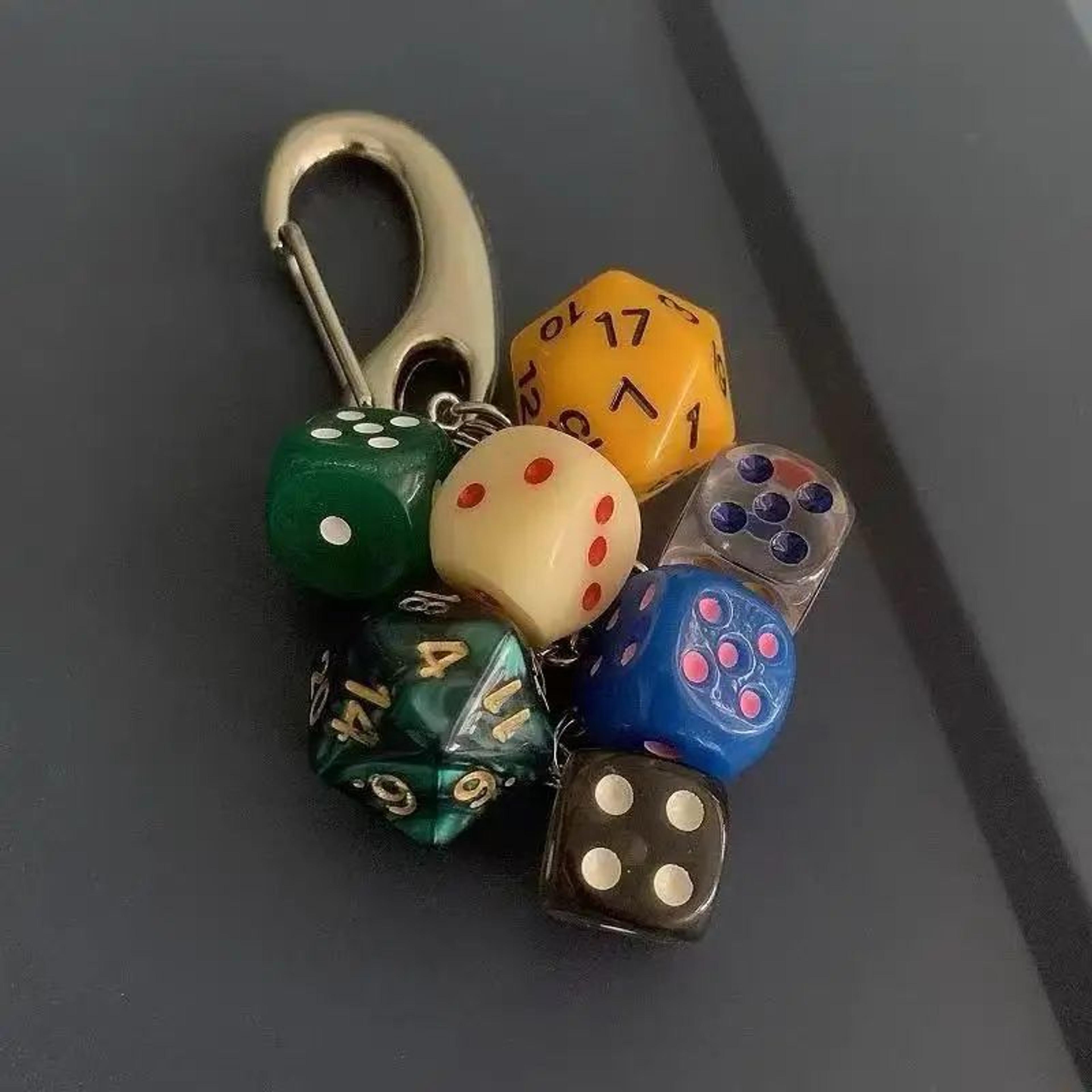 retro dice pendant keychain