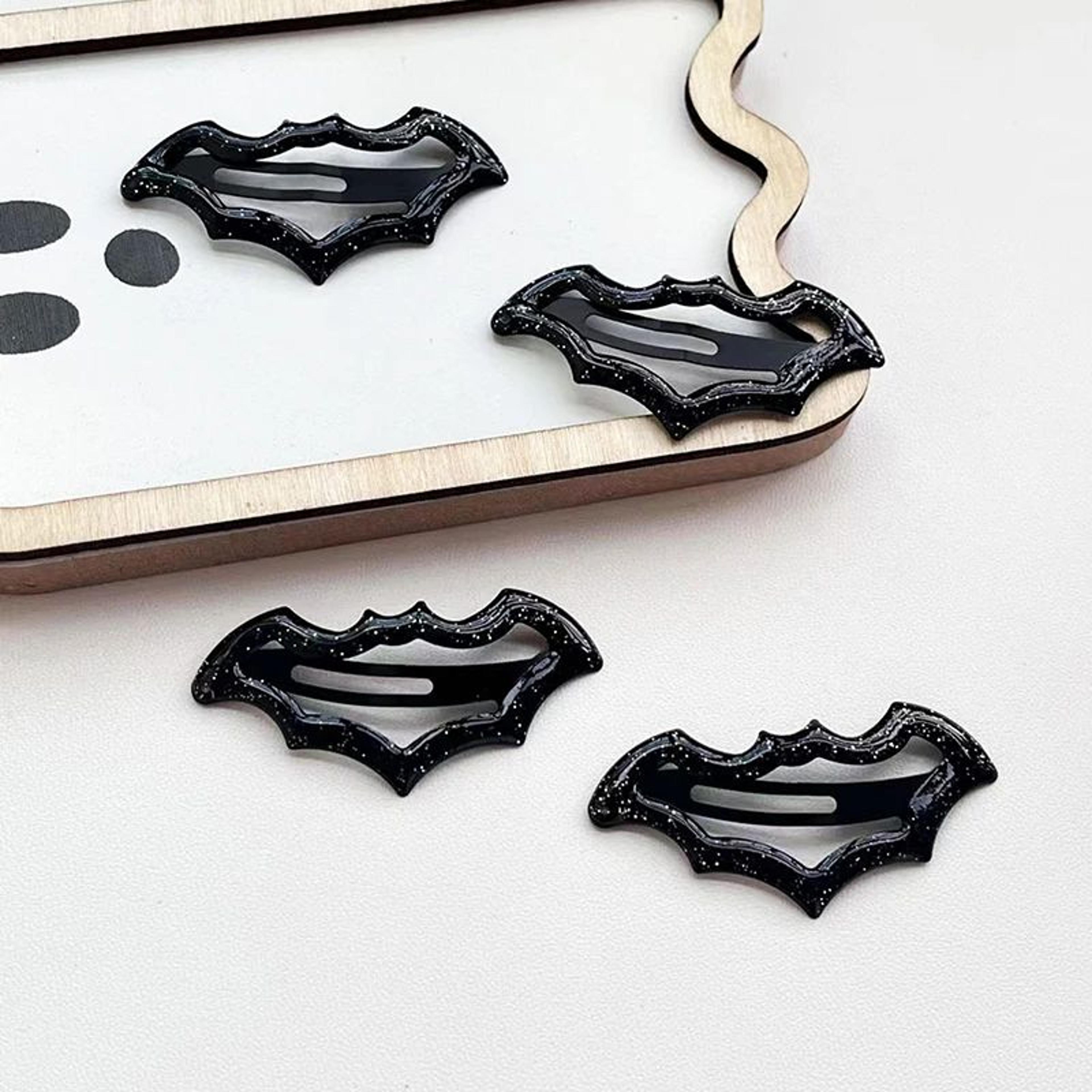 10 piece colorful halloween bat hair clips
