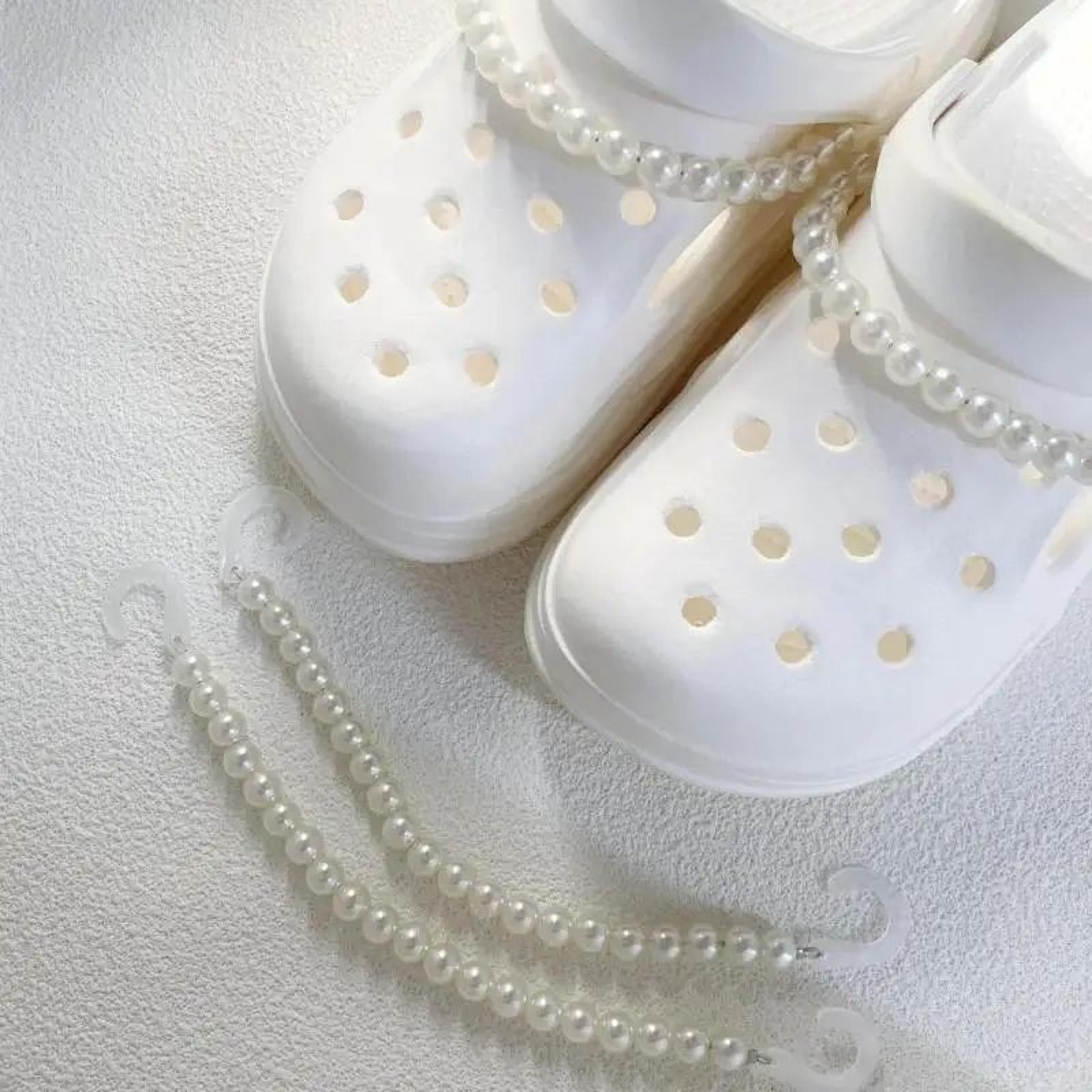 detachable imitation pearl shoe chains