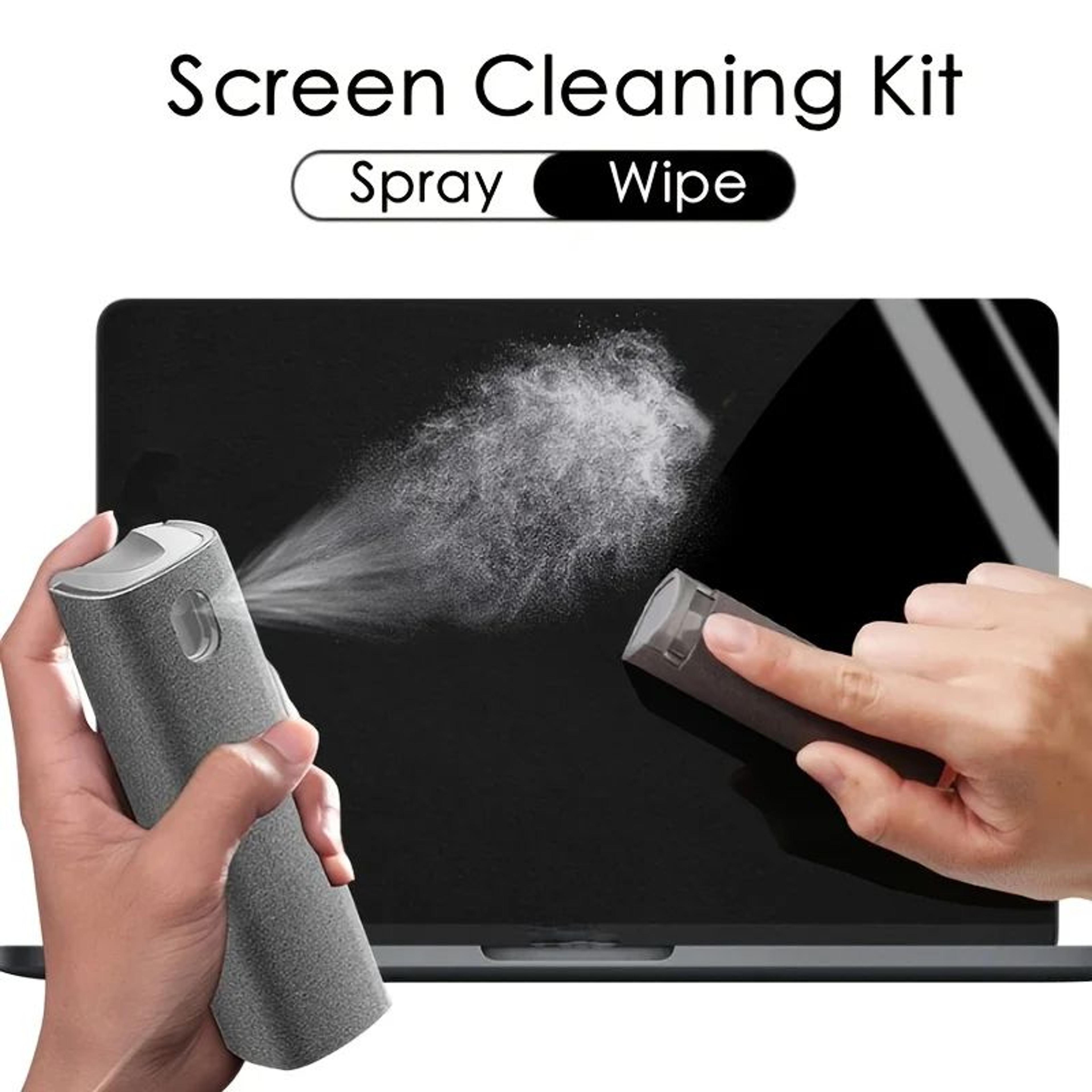 2 in 1 microfiber screen cleaner spray