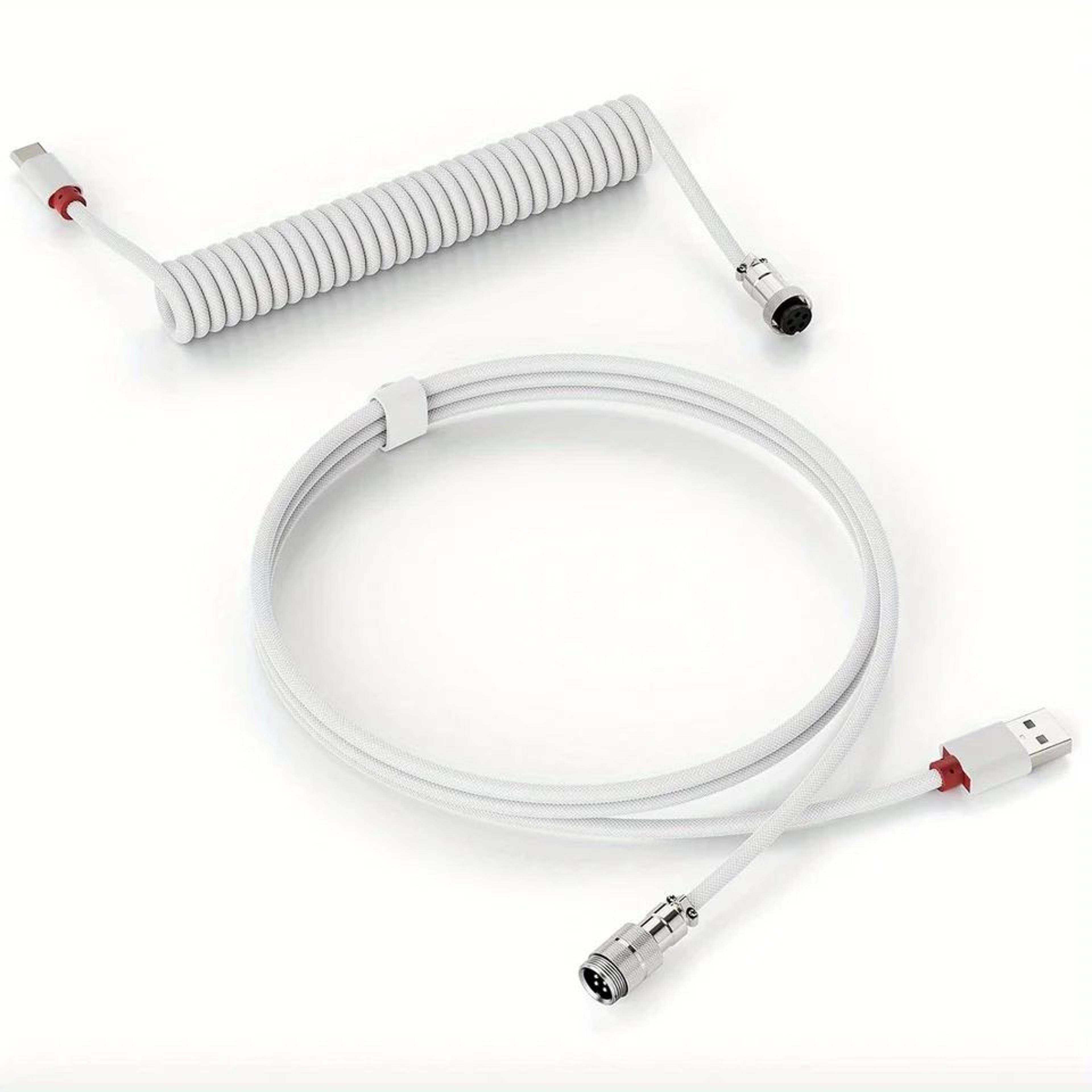 usb c coiled keyboard cable with aviator connector