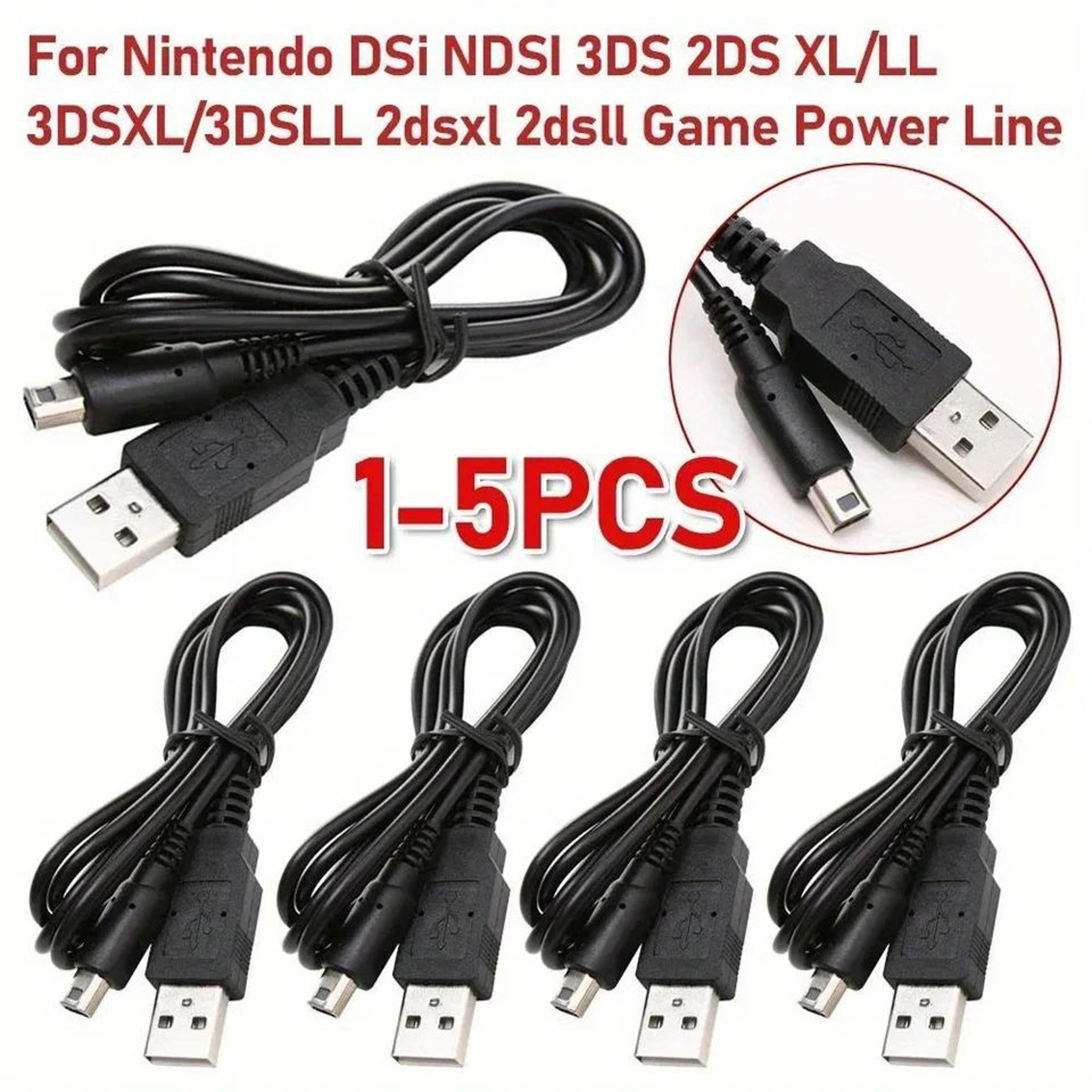 5 piece nintendo 3ds 2ds usb charging cable set