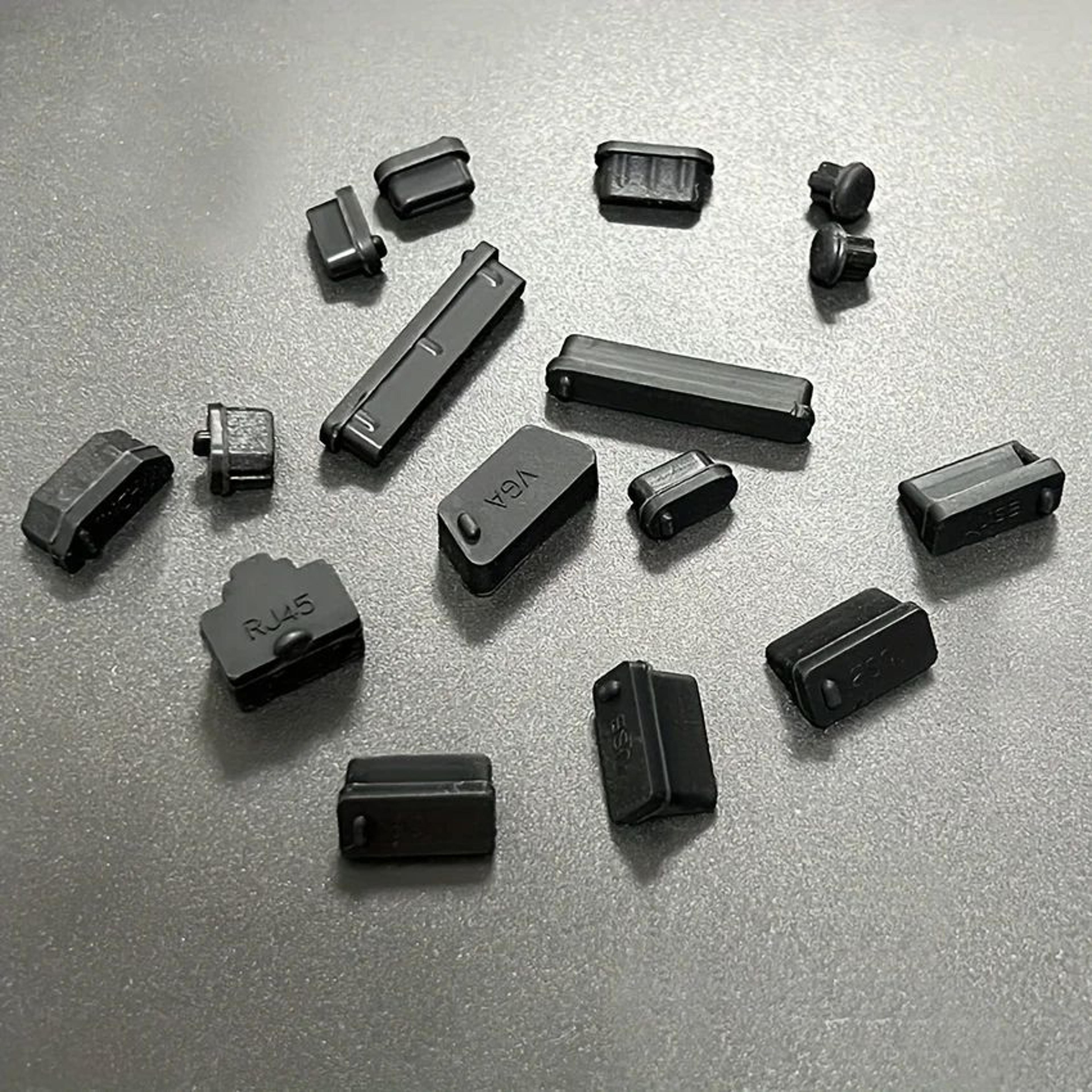 16 piece universal laptop port dust plug set