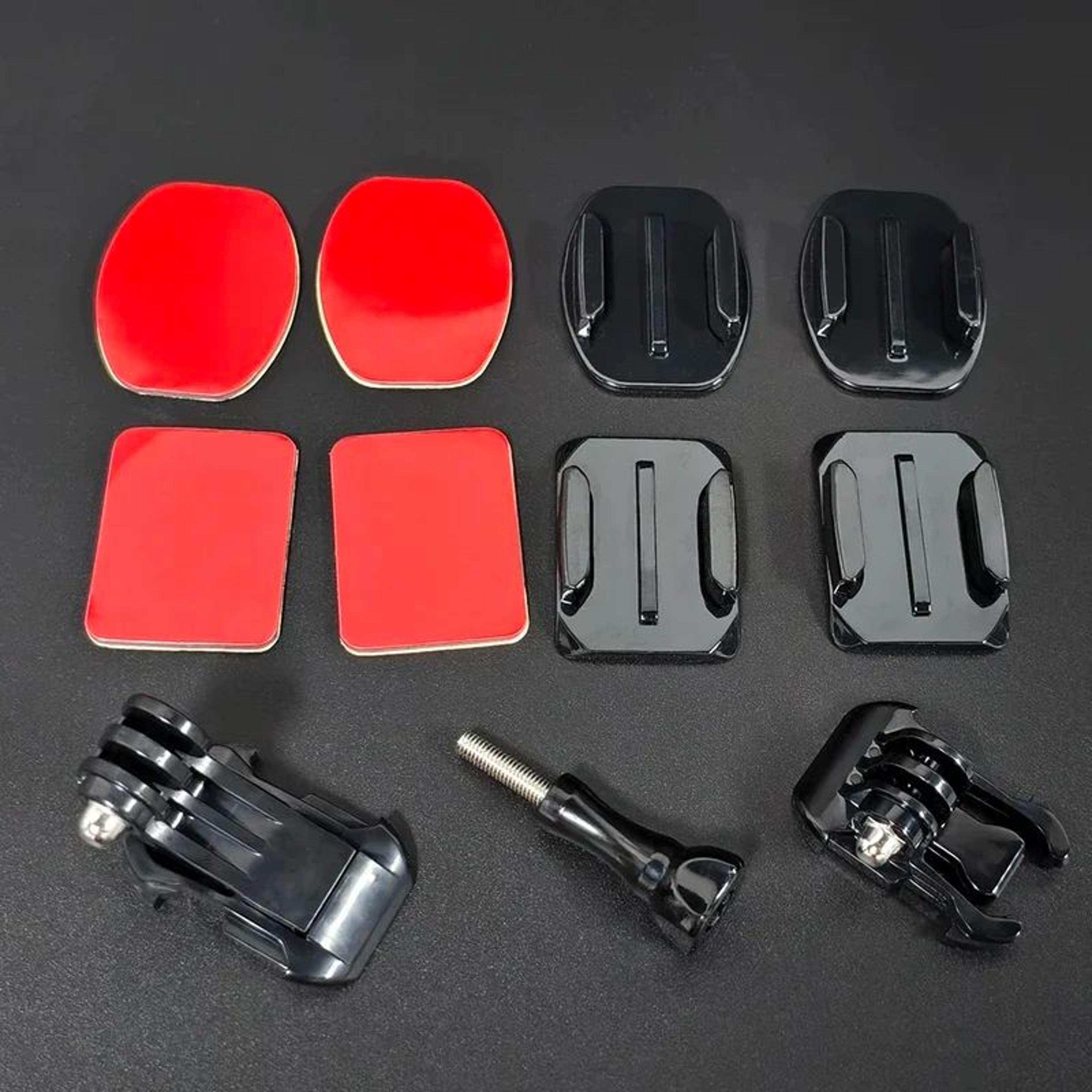 curved flat adhesive action camera helmet mounts