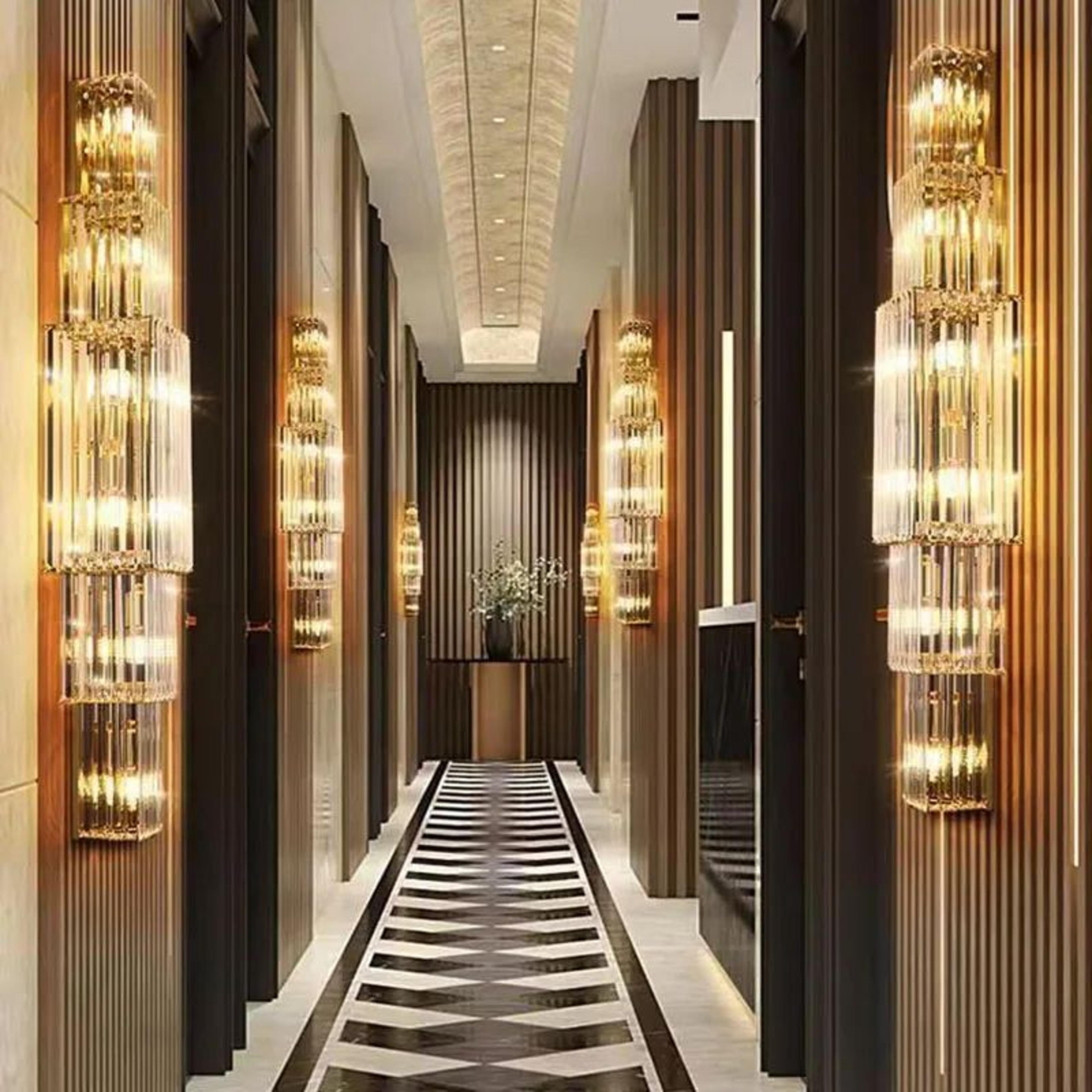luxury large crystal wall sconce