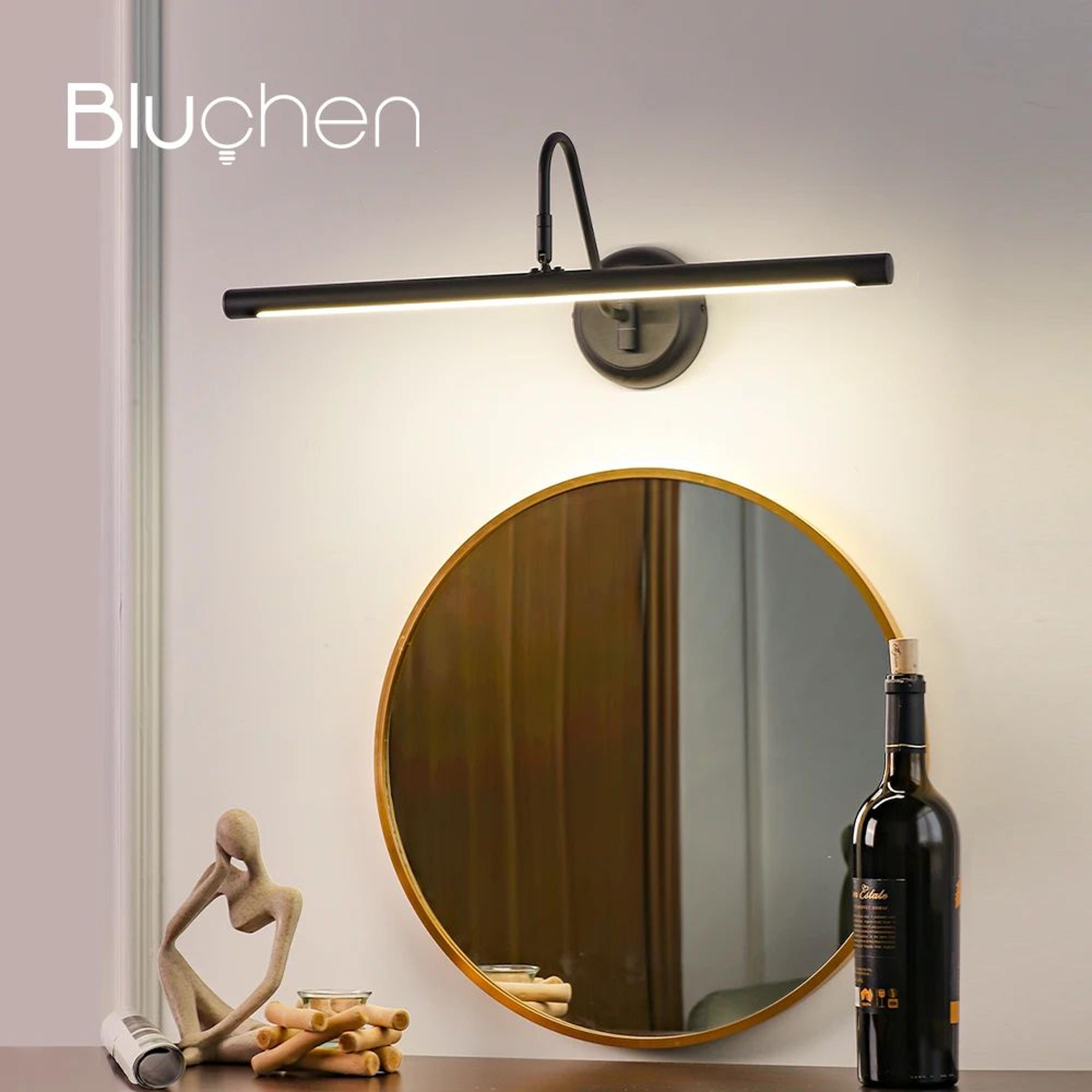 modern black led bathroom mirror light