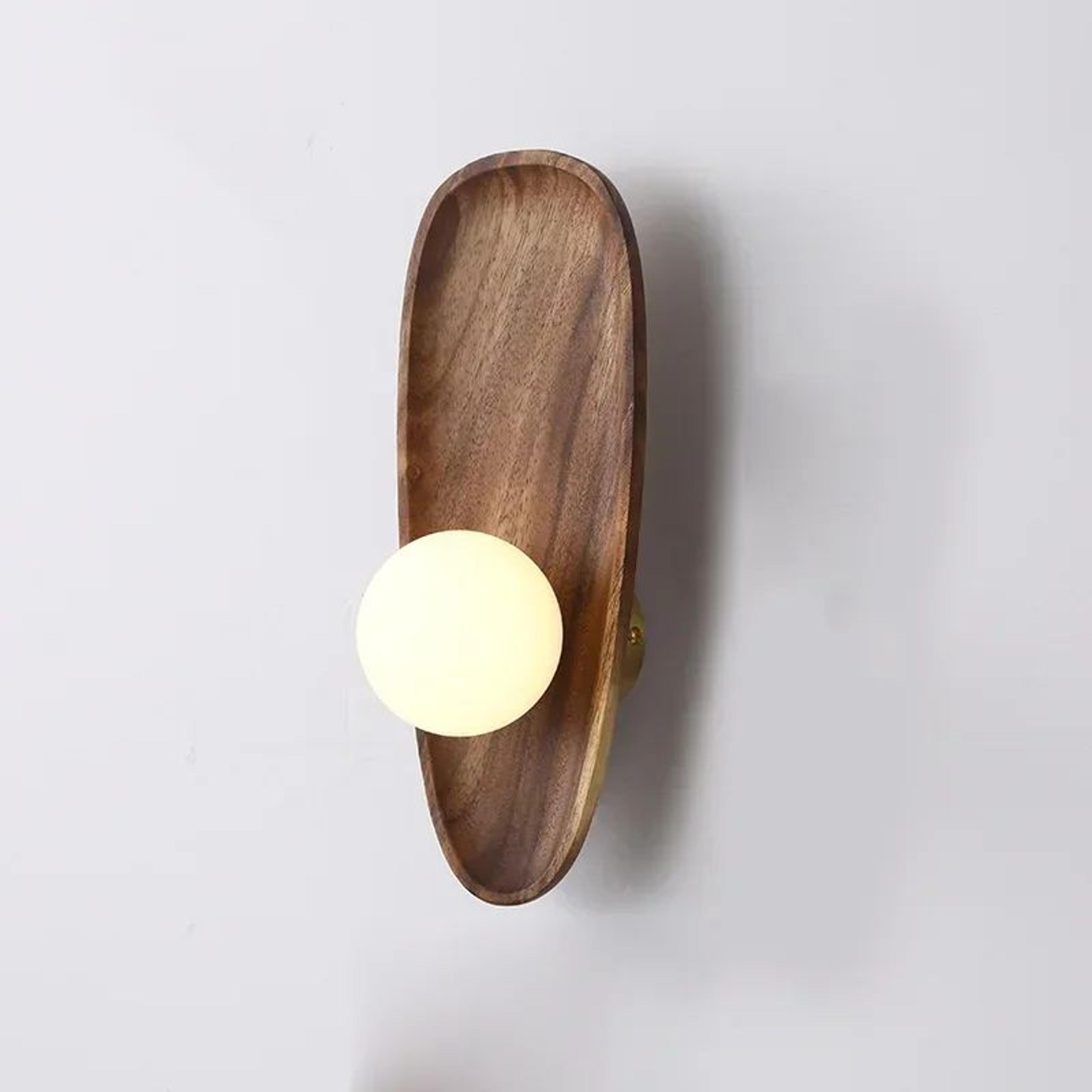 vintage wooden glass wall sconce
