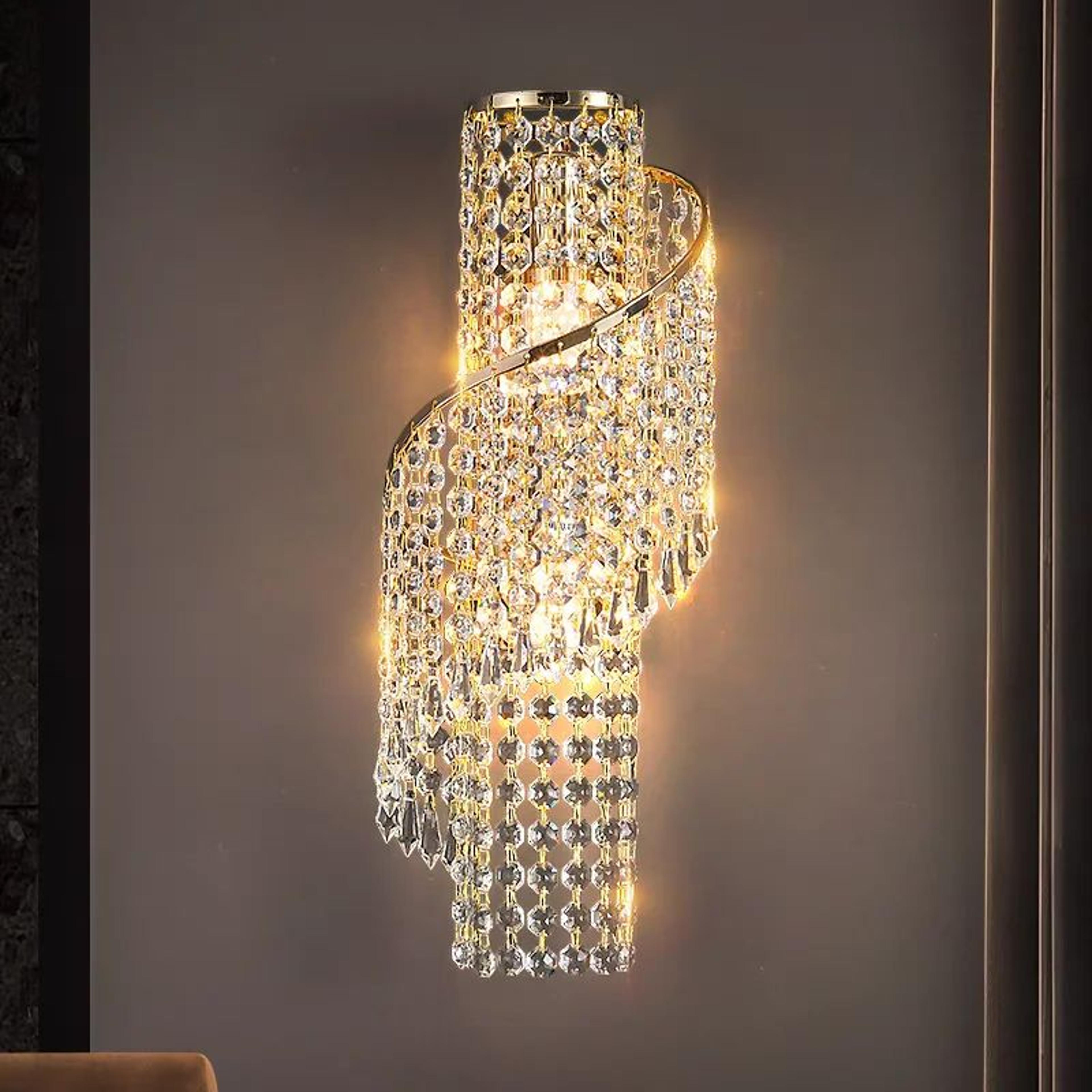 luxury crystal tassel wall sconce