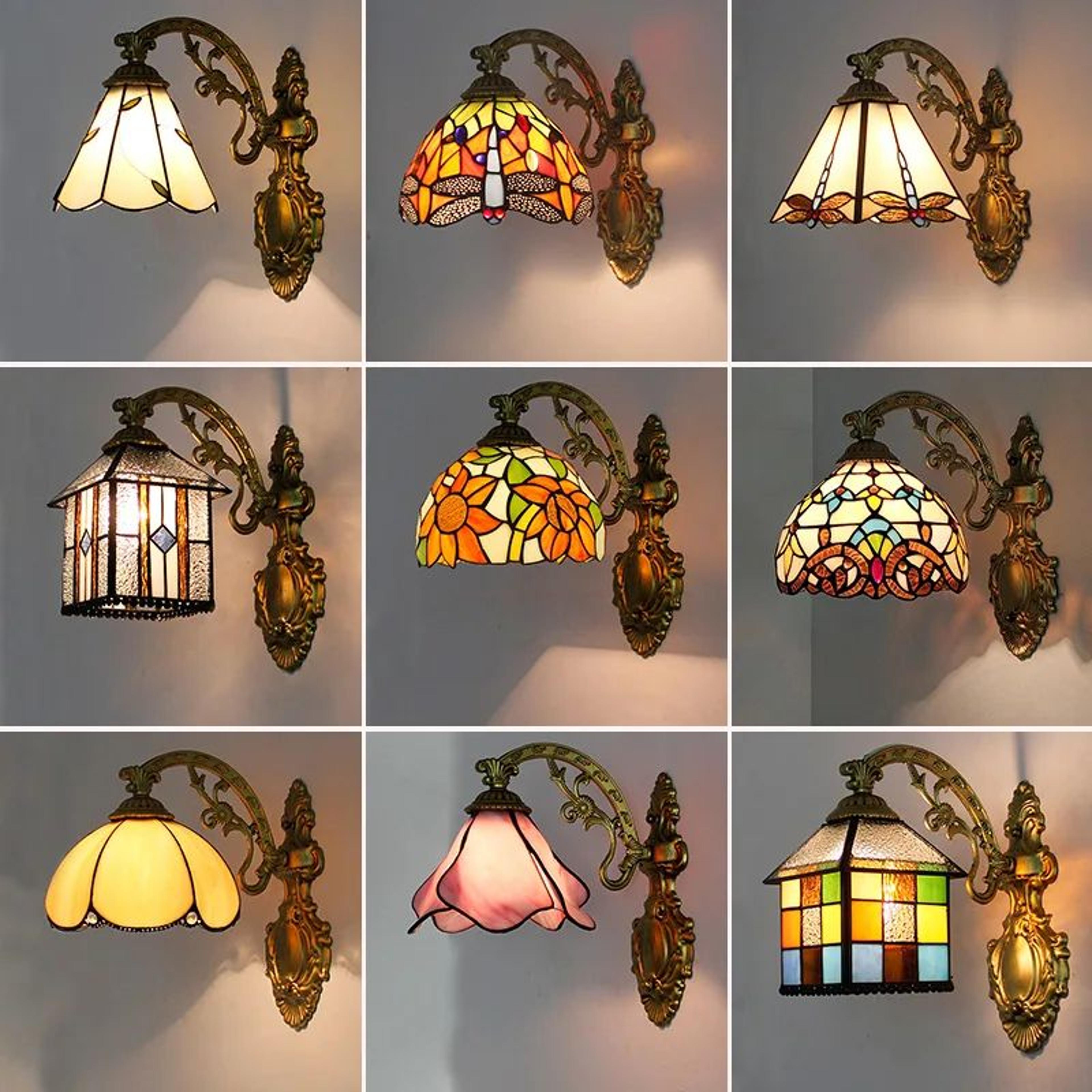vintage tiffany stained glass wall sconce