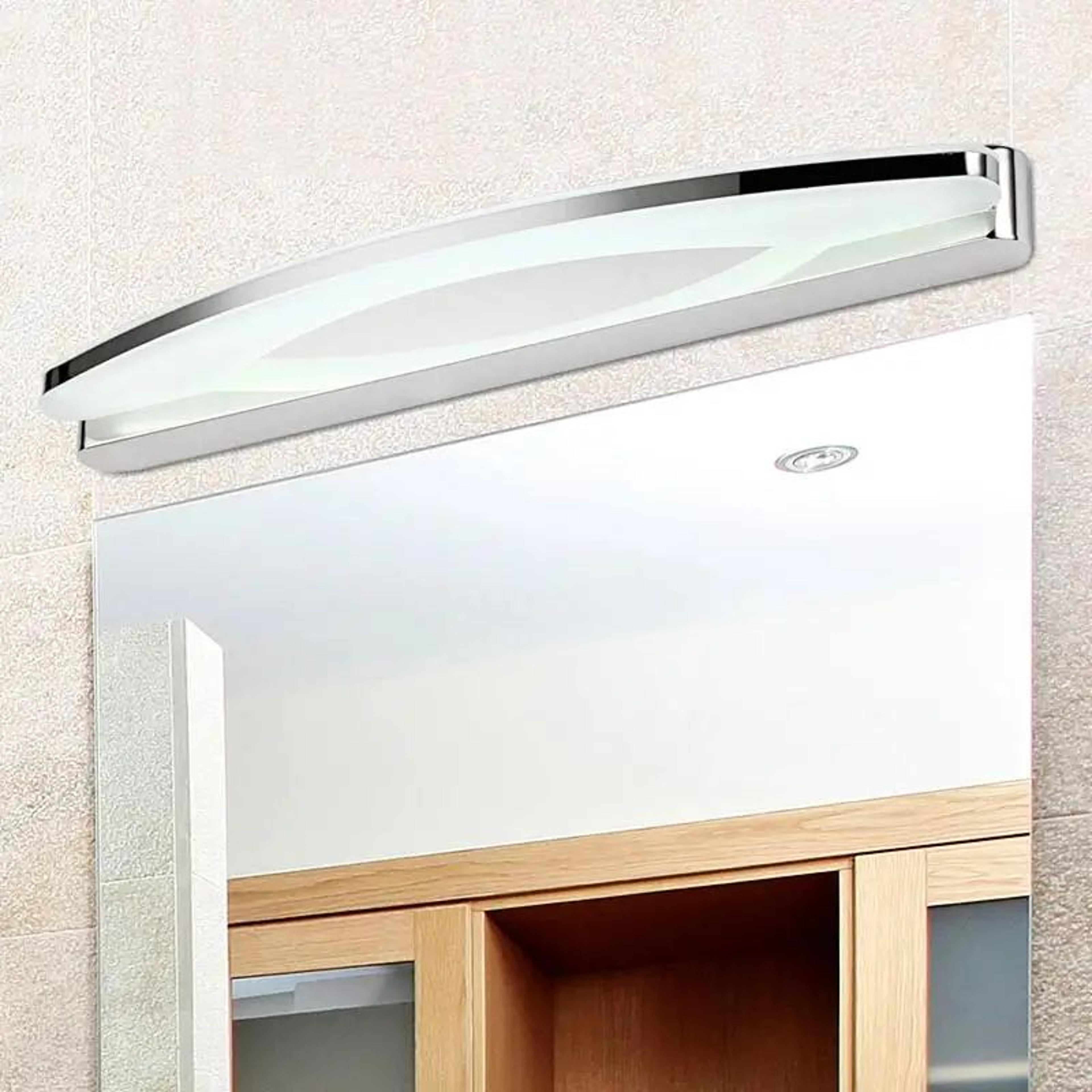 modern stainless steel led bathroom mirror light