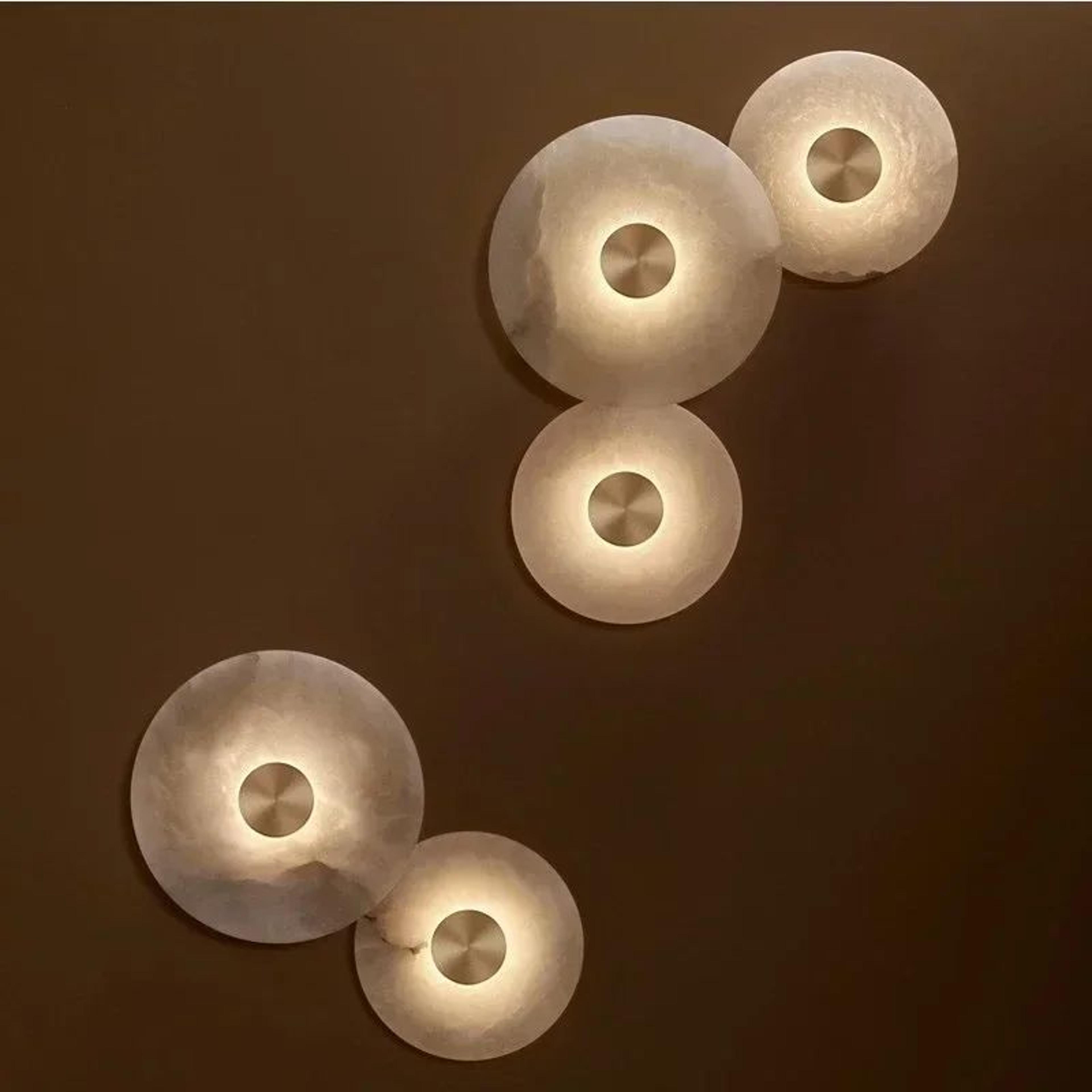 luxury spanish marble copper led wall sconce
