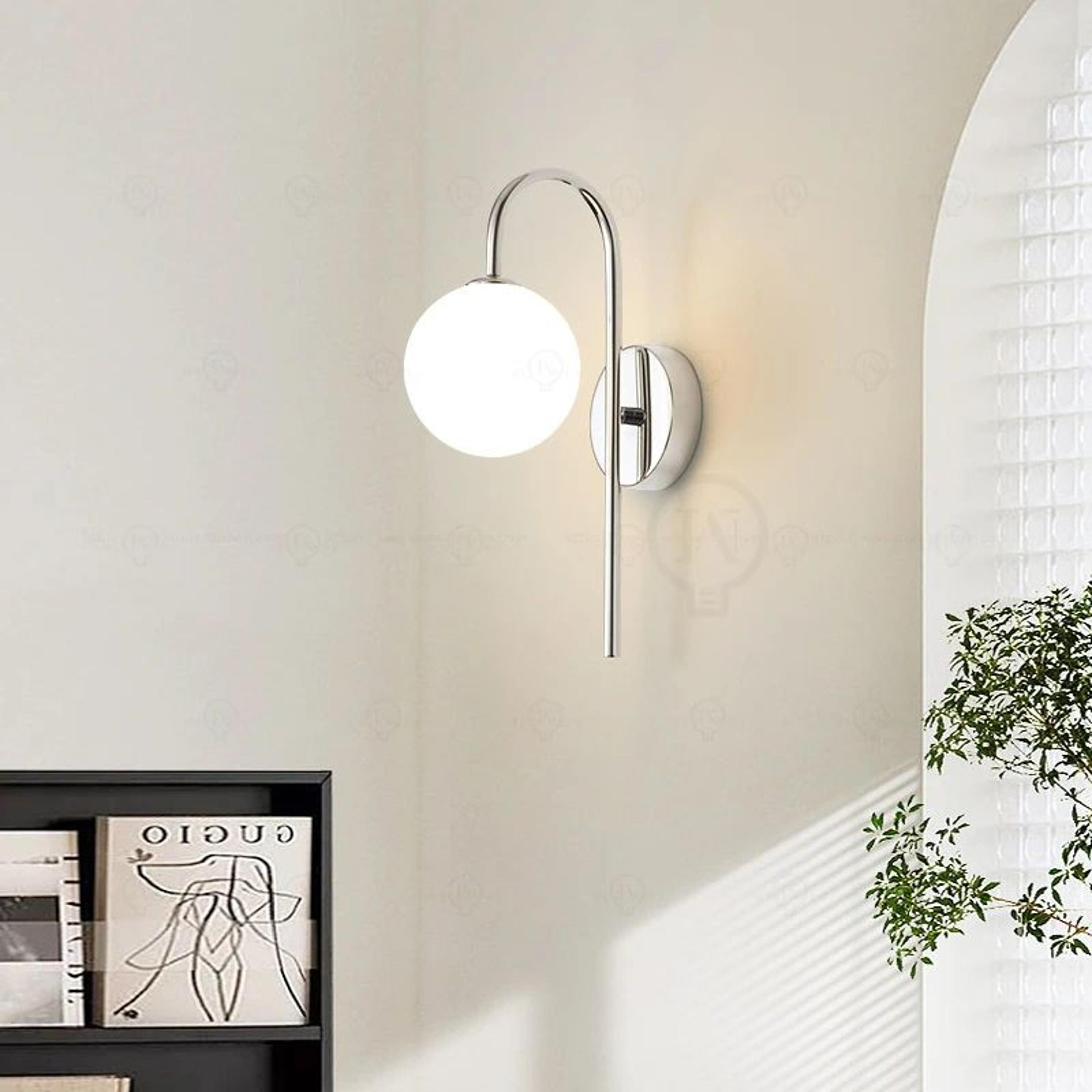 modern silver adjustable bedside reading wall lamp